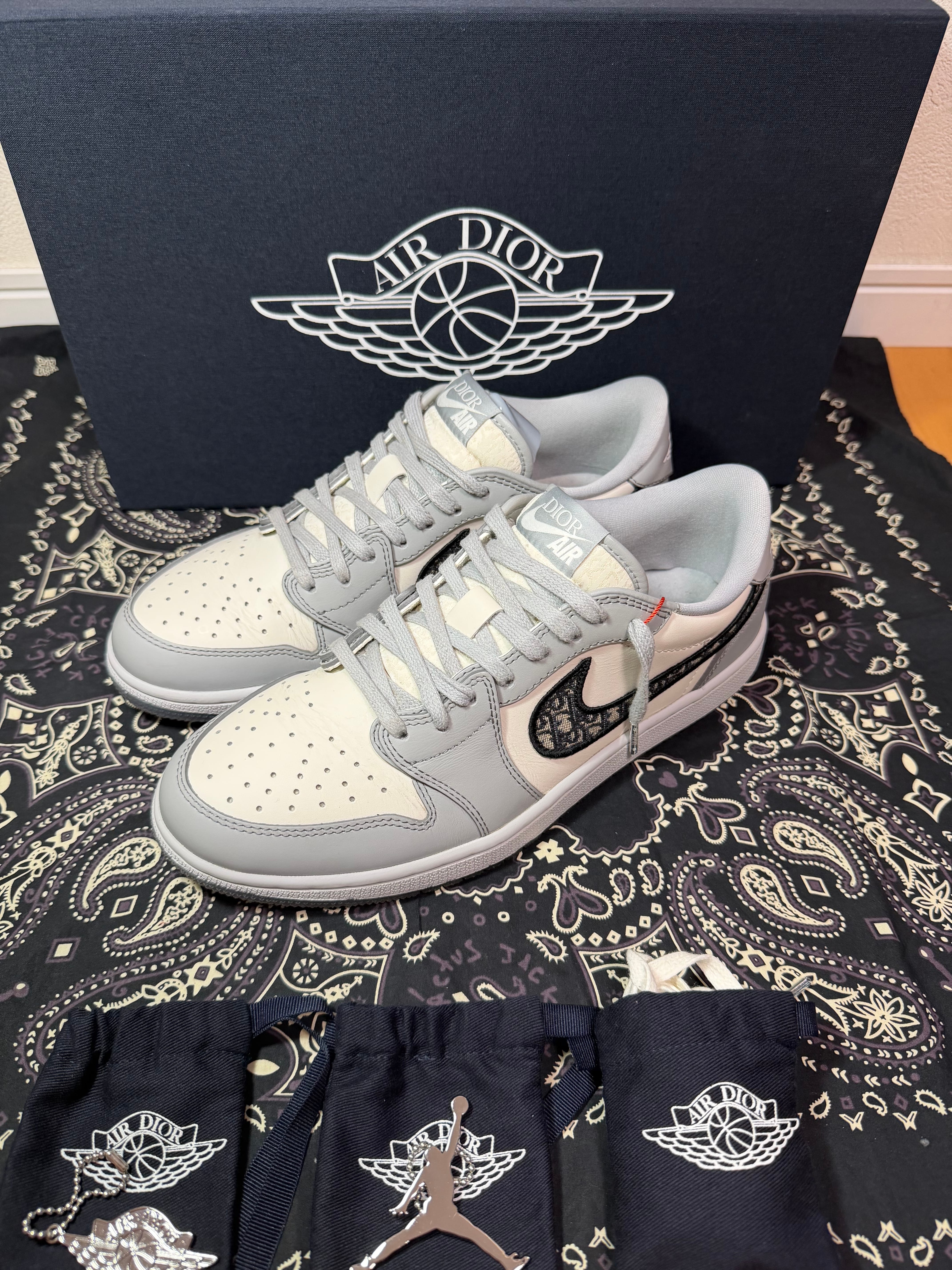Dior × Nike Air Jordan 1 Low OG "Wolf Grey"