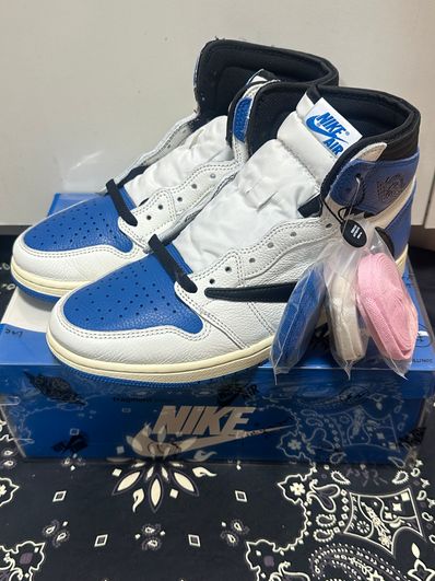 Travis Scott × fragment design × Nike Air Jordan 1 Retro High OG SP "Military Blue"