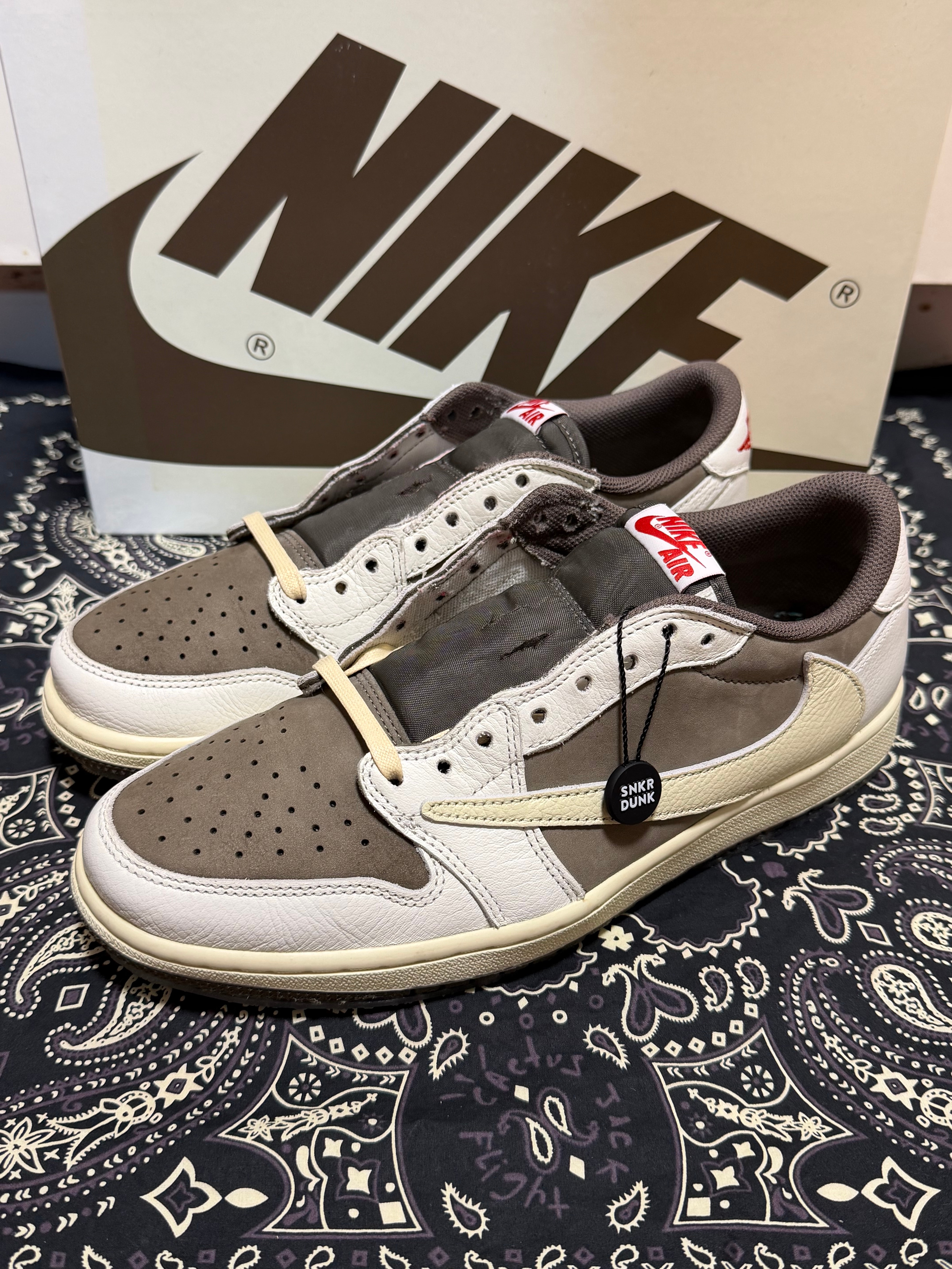Travis Scott × Nike Air Jordan 1 Low OG SP "Reverse Mocha/Sail and Ridgerock"
