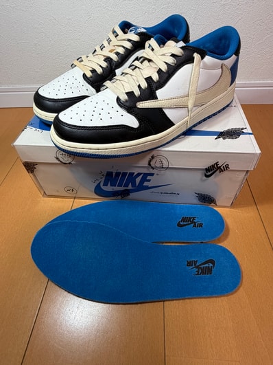 Travis Scott × fragment design × Nike Air Jordan 1 Low OG SP "Military Blue"