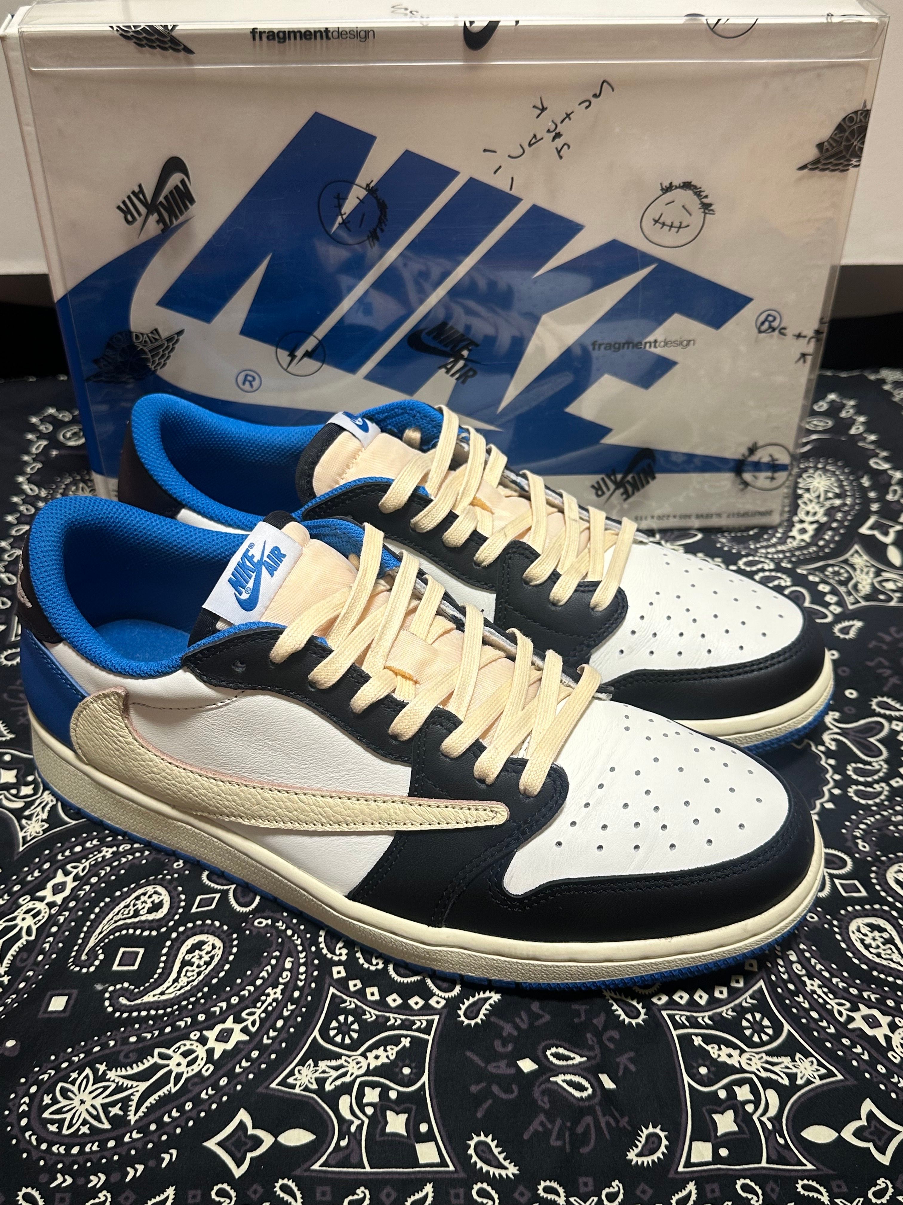 Travis Scott × fragment design × Nike Air Jordan 1 Low OG SP "Military Blue"
