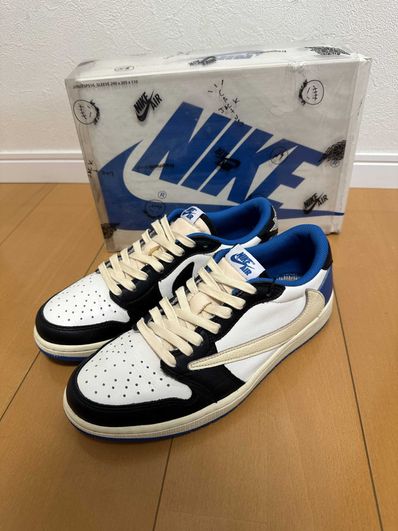 Travis Scott × fragment design × Nike Air Jordan 1 Low OG SP "Military Blue"