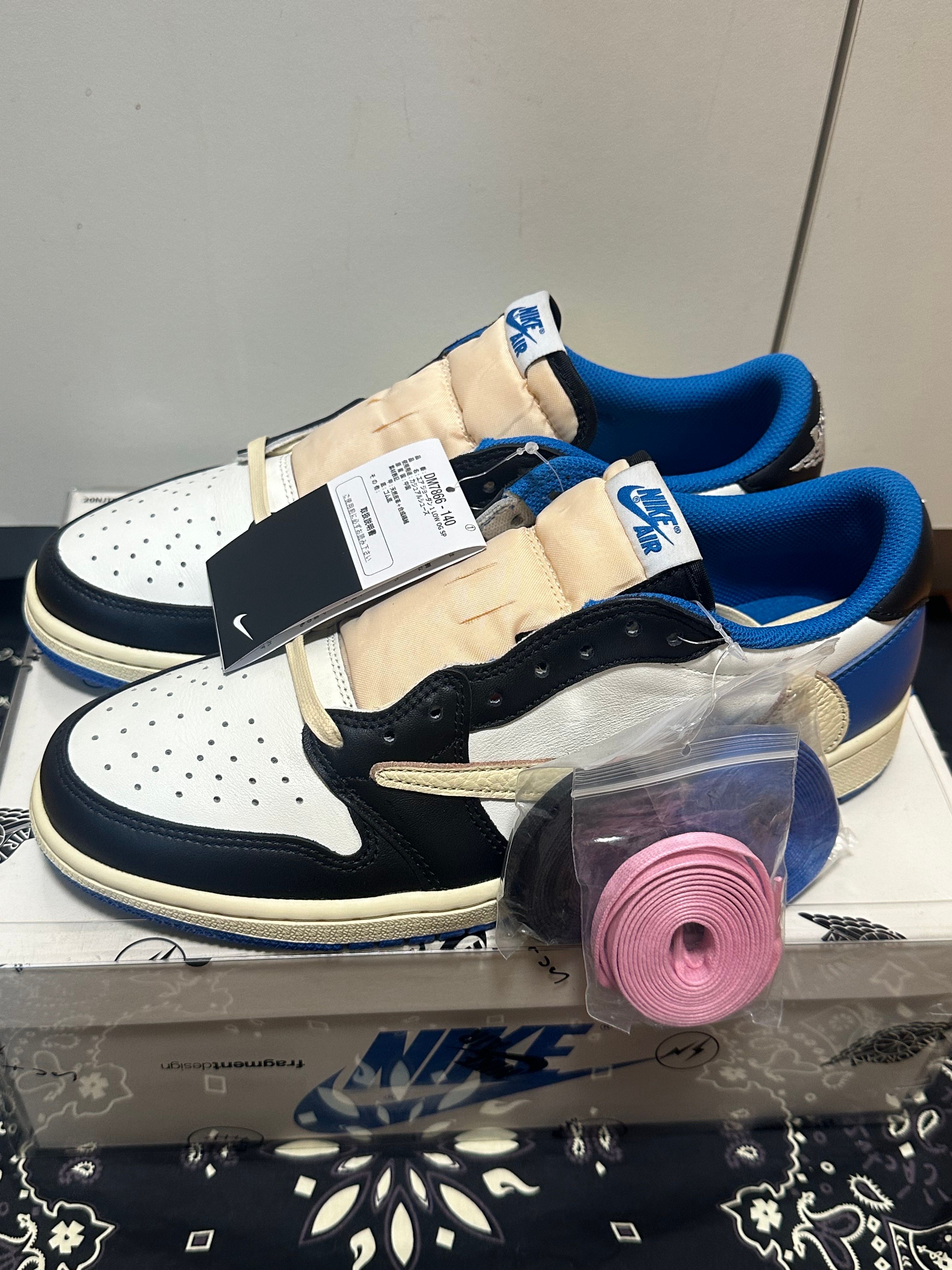 Travis Scott × fragment design × Nike Air Jordan 1 Low OG SP "Military Blue"