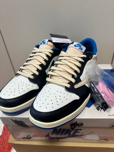 Travis Scott × fragment design × Nike Air Jordan 1 Low OG SP "Military Blue"