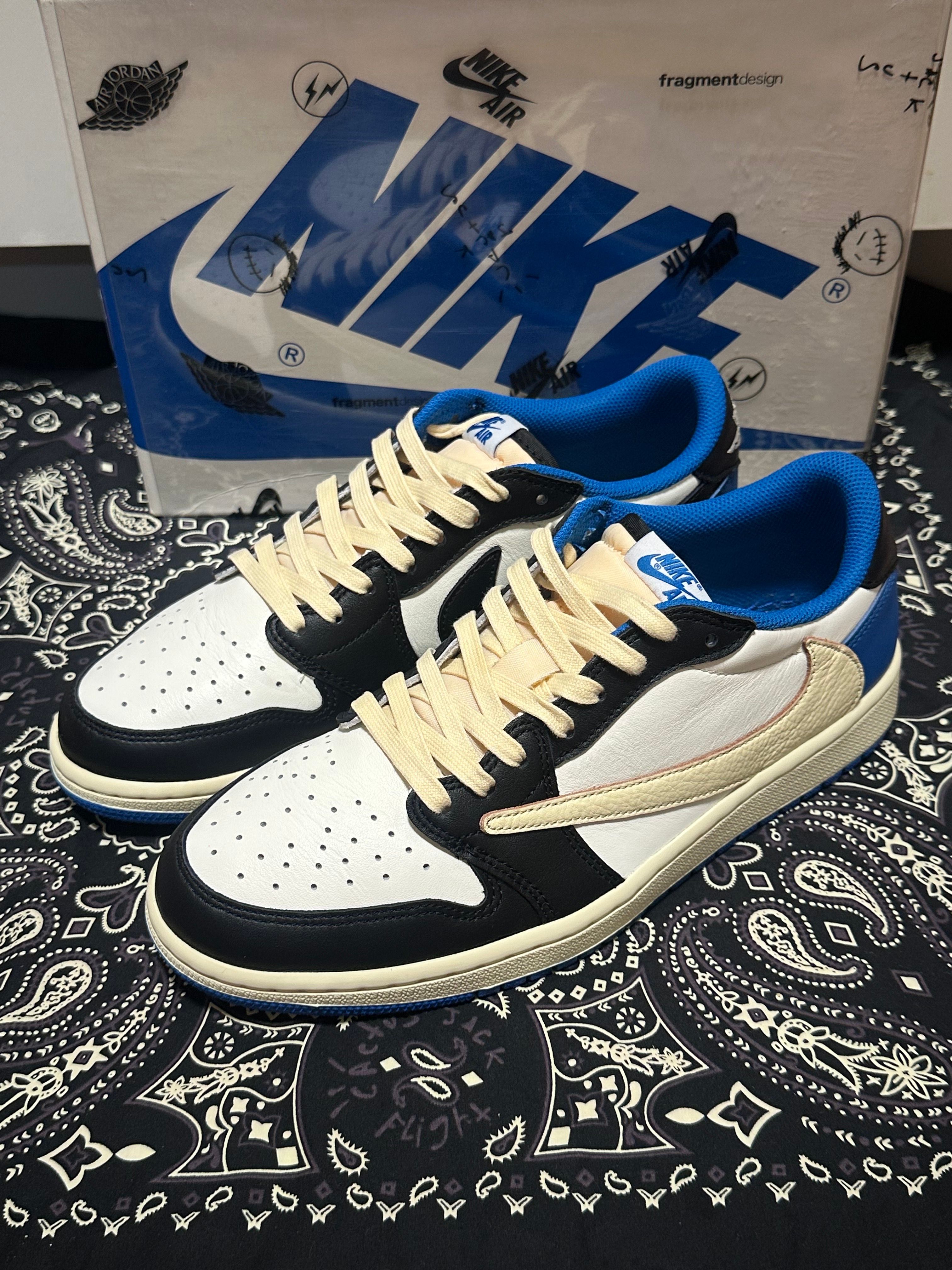 Travis Scott × fragment design × Nike Air Jordan 1 Low OG SP "Military Blue"