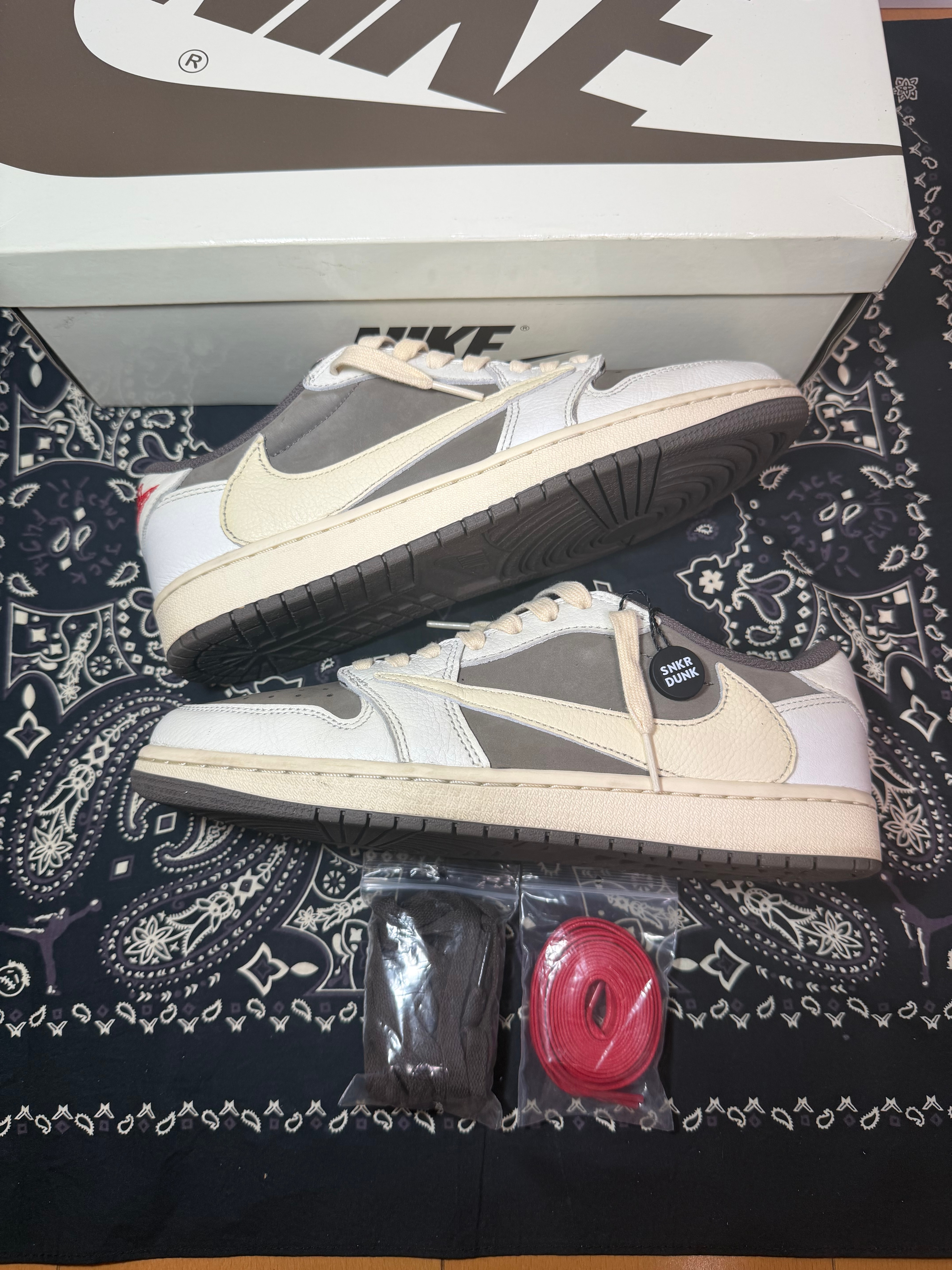 Travis Scott × Nike Air Jordan 1 Low OG SP "Reverse Mocha/Sail and Ridgerock"