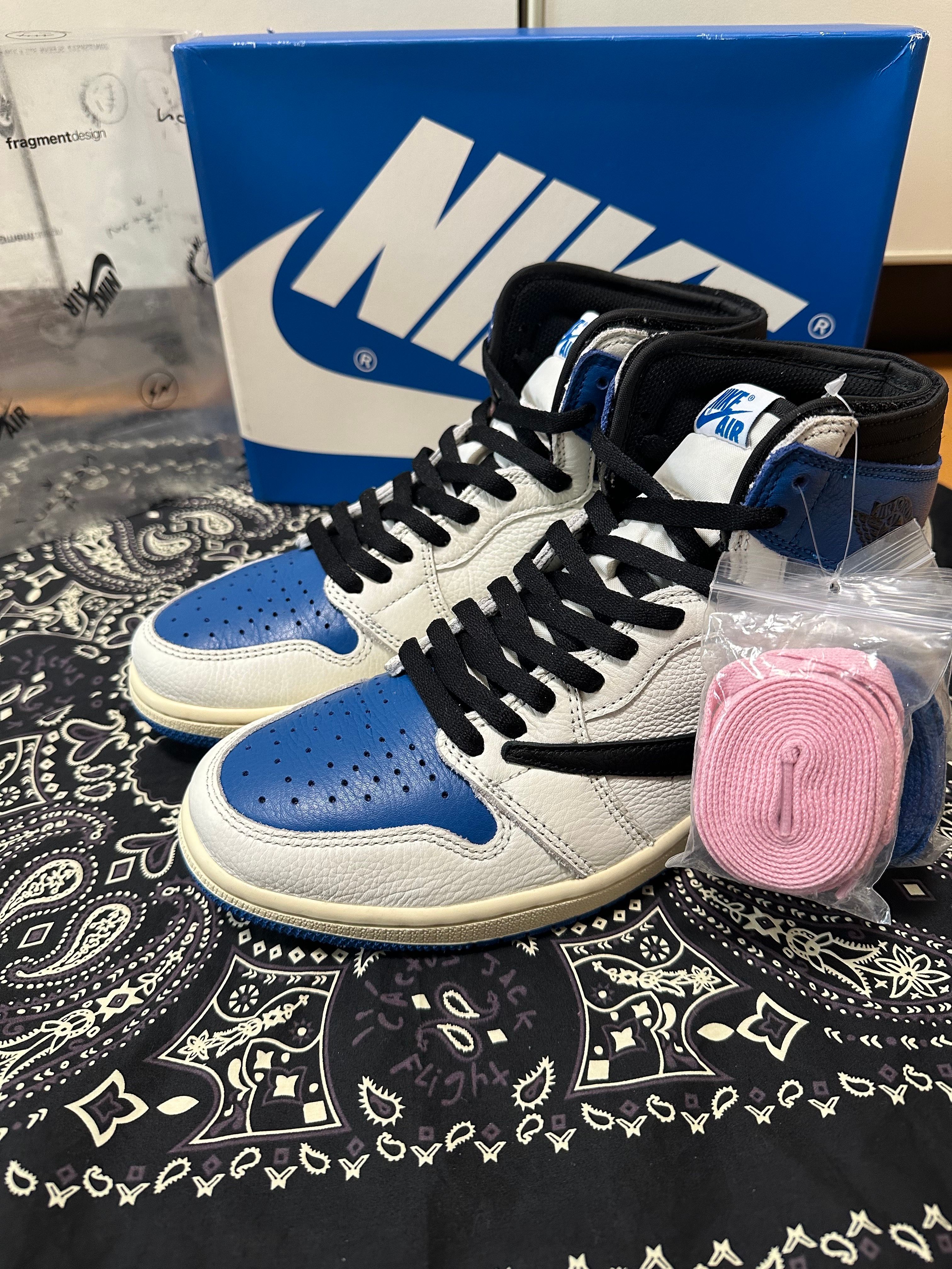 Travis Scott × fragment design × Nike Air Jordan 1 Retro High OG SP "Military Blue"