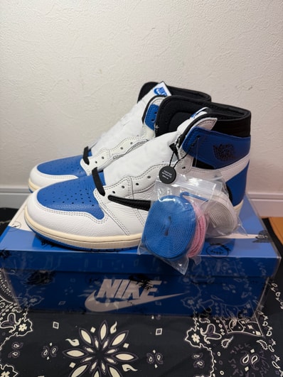 Travis Scott × fragment design × Nike Air Jordan 1 Retro High OG SP "Military Blue"