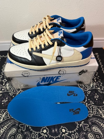 Travis Scott × fragment design × Nike Air Jordan 1 Low OG SP "Military Blue"