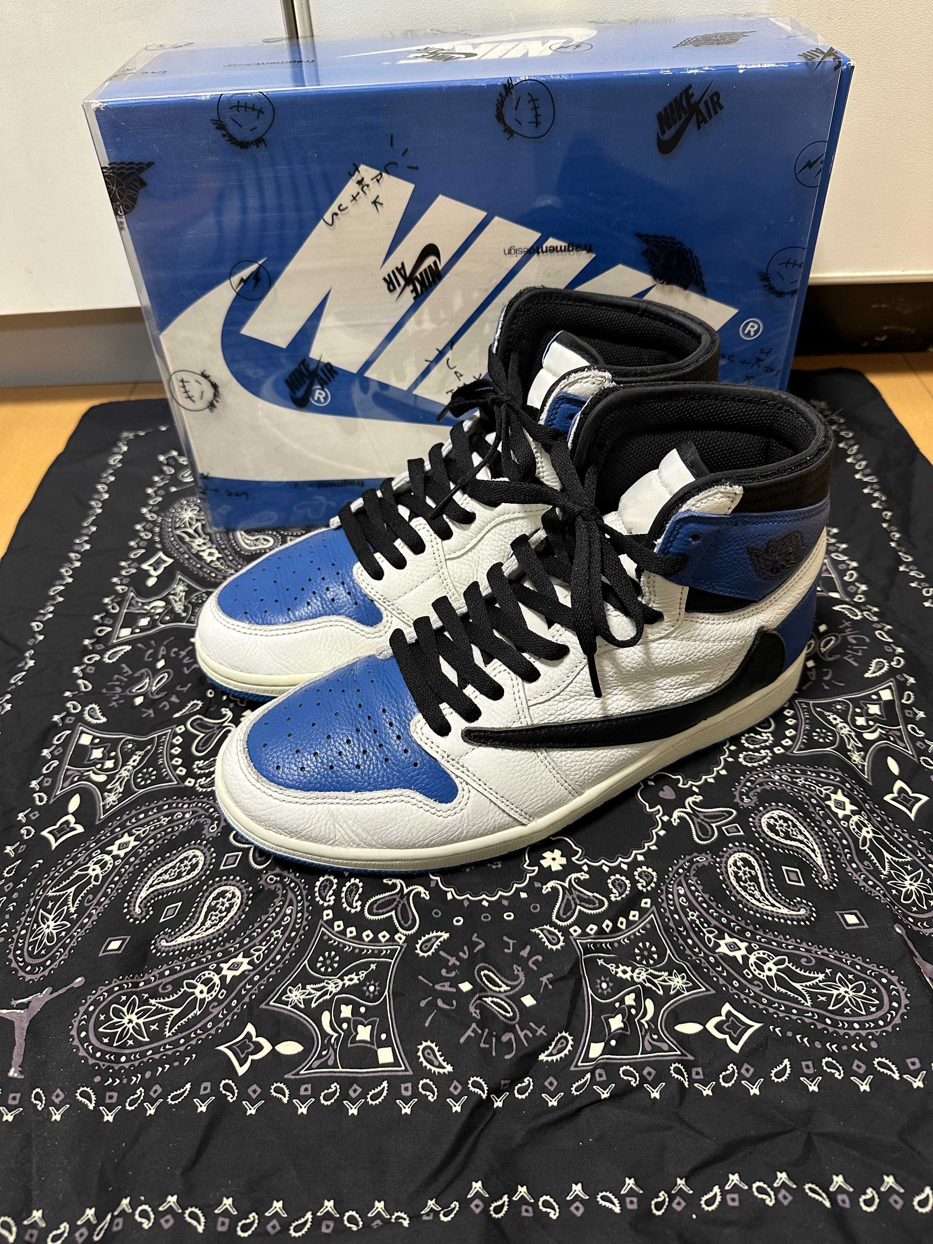 Travis Scott × fragment design × Nike Air Jordan 1 Retro High OG SP "Military Blue"