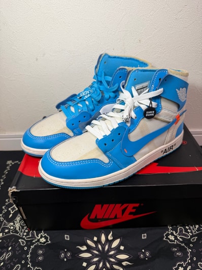 Off-White × Nike Air Jordan 1 High UNC "White/Dark Powder Blue"