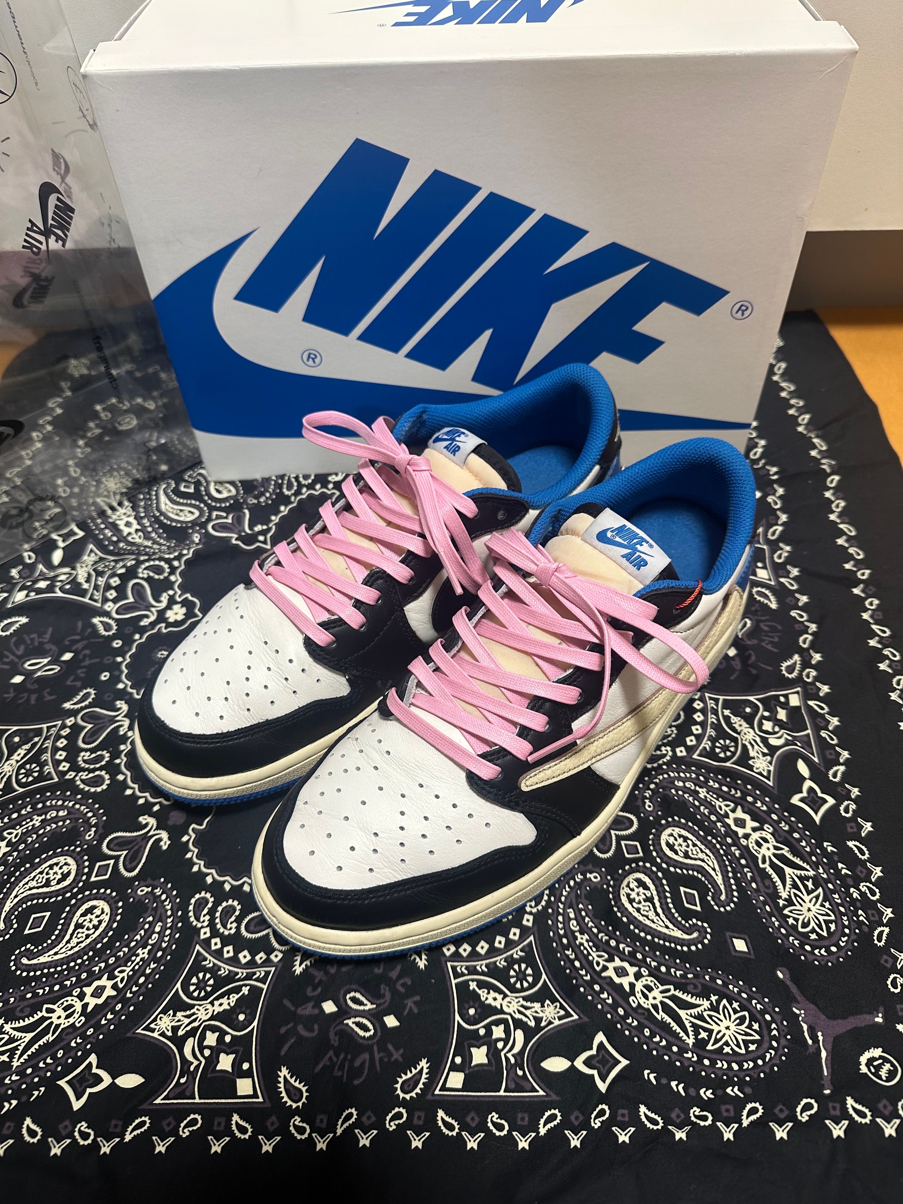 Travis Scott × fragment design × Nike Air Jordan 1 Low OG SP "Military Blue"