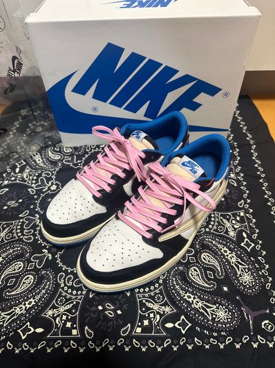 Travis Scott × fragment design × Nike Air Jordan 1 Low OG SP "Military Blue"