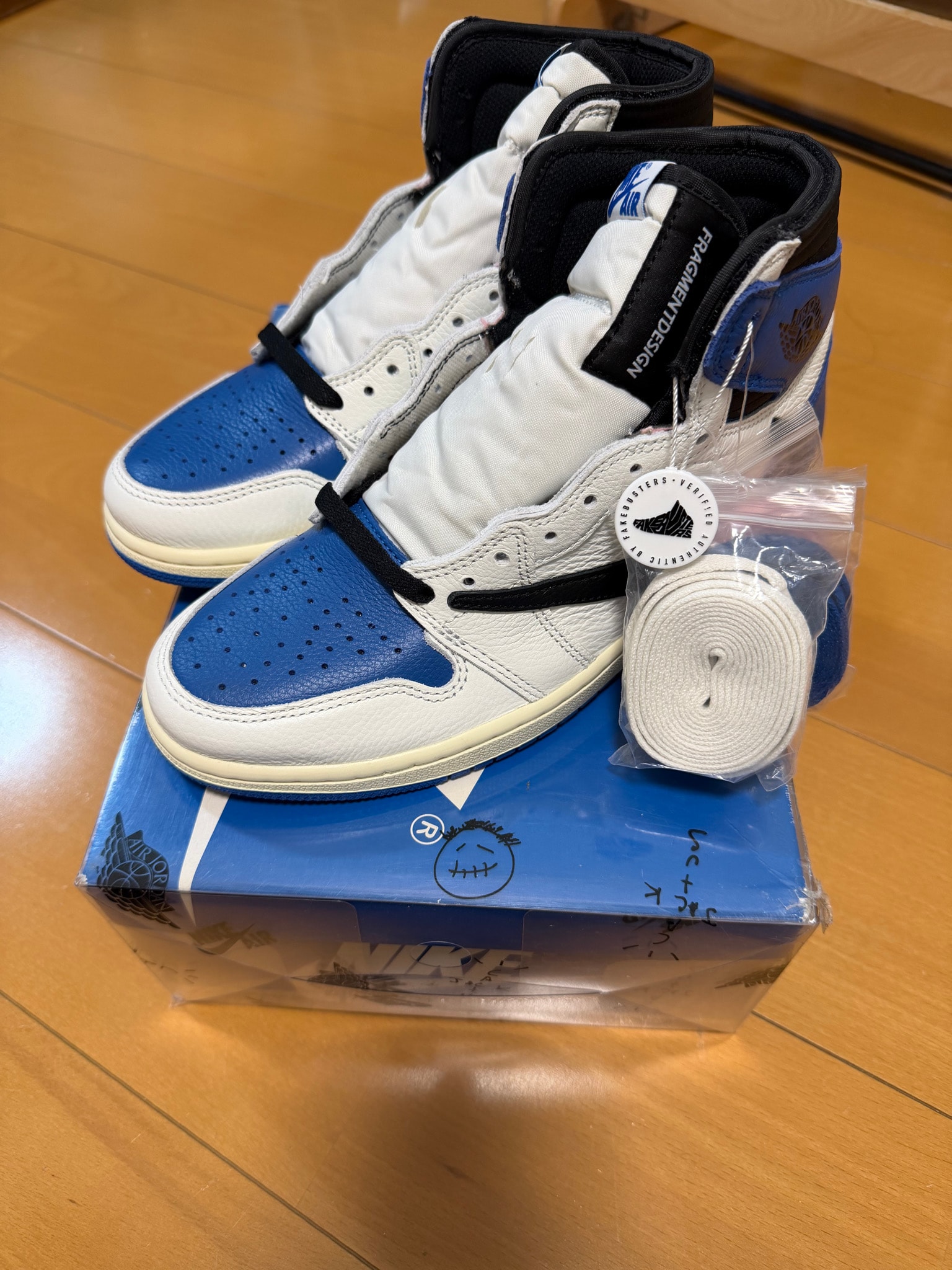 Travis Scott × fragment design × Nike Air Jordan 1 Retro High OG SP "Military Blue"
