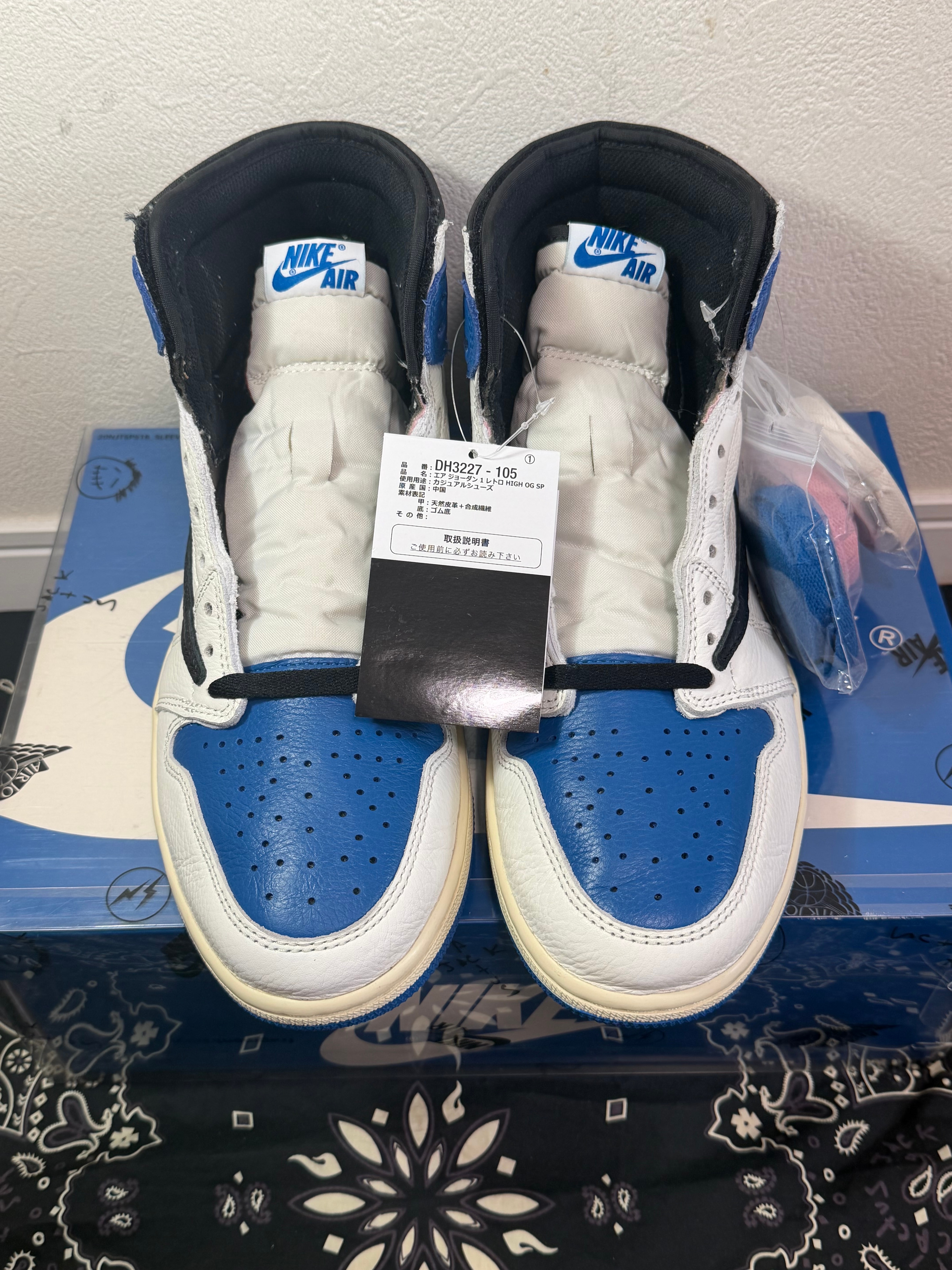 Travis Scott × fragment design × Nike Air Jordan 1 Retro High OG SP "Military Blue"