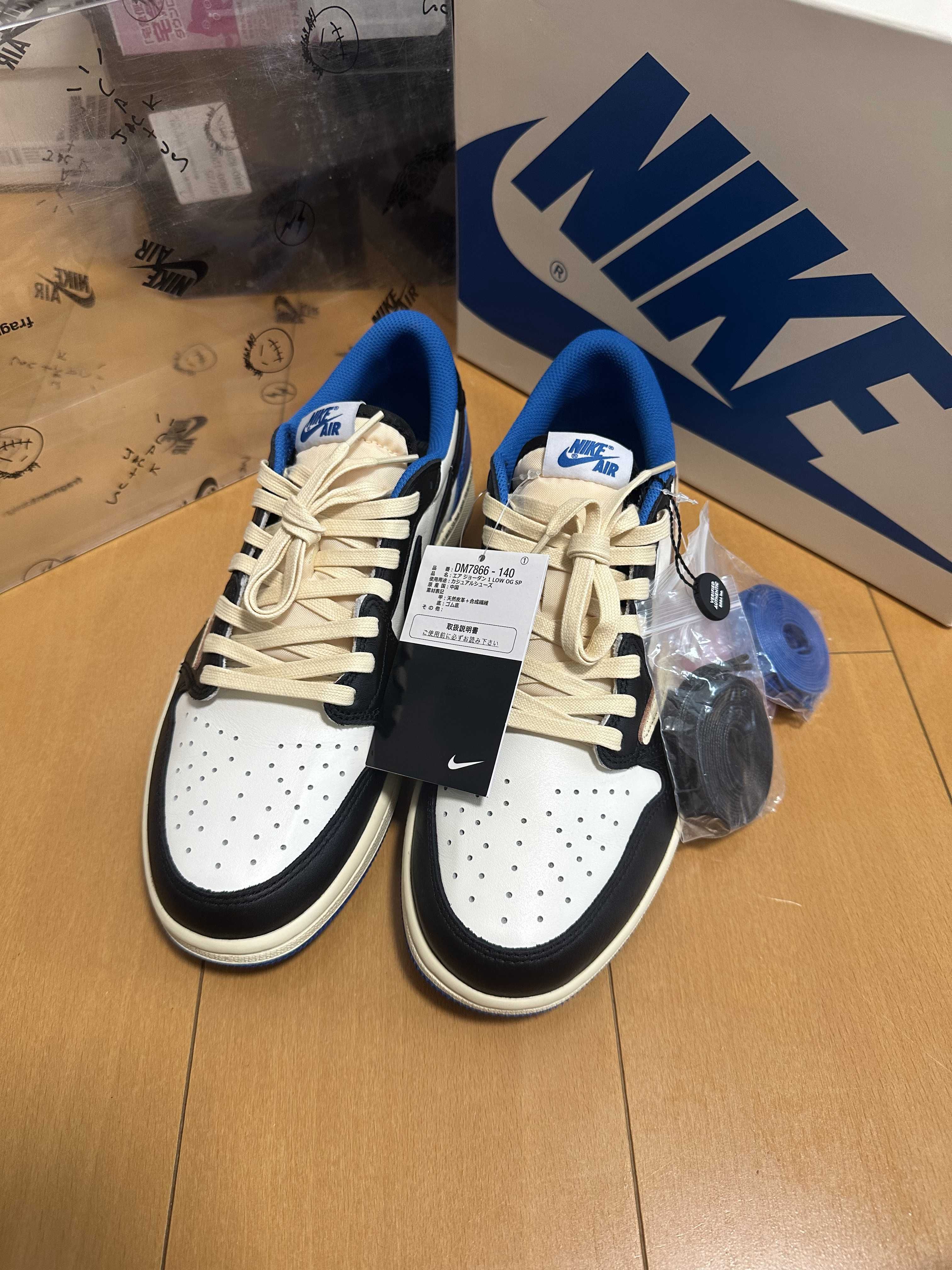 Travis Scott × fragment design × Nike Air Jordan 1 Low OG SP "Military Blue"