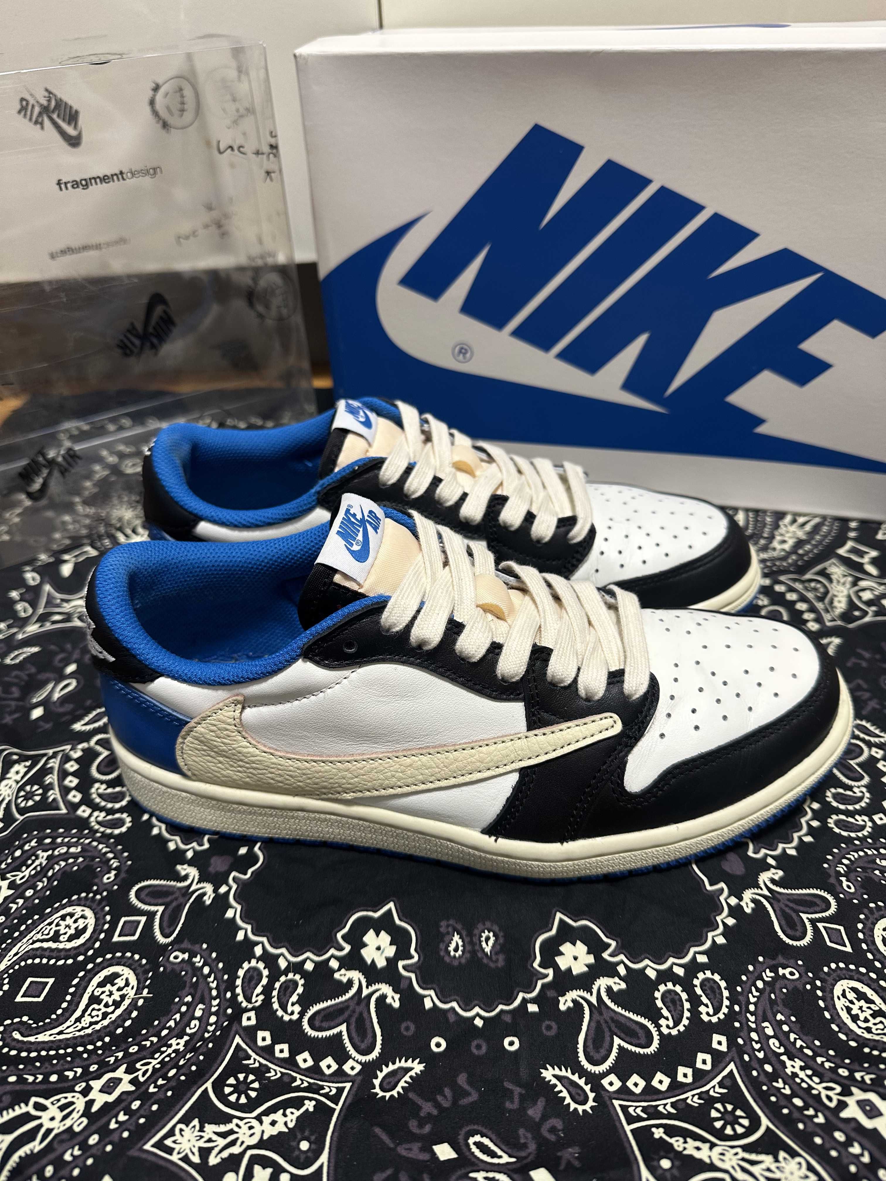Travis Scott × fragment design × Nike Air Jordan 1 Low OG SP "Military Blue"