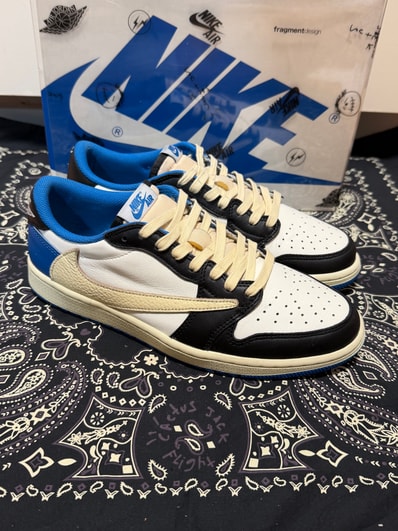 Travis Scott × fragment design × Nike Air Jordan 1 Low OG SP "Military Blue"