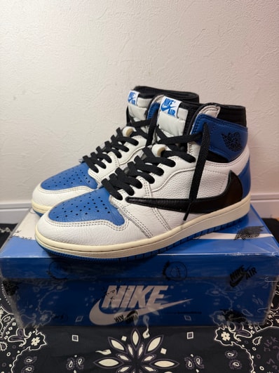 Travis Scott × fragment design × Nike Air Jordan 1 Retro High OG SP "Military Blue"