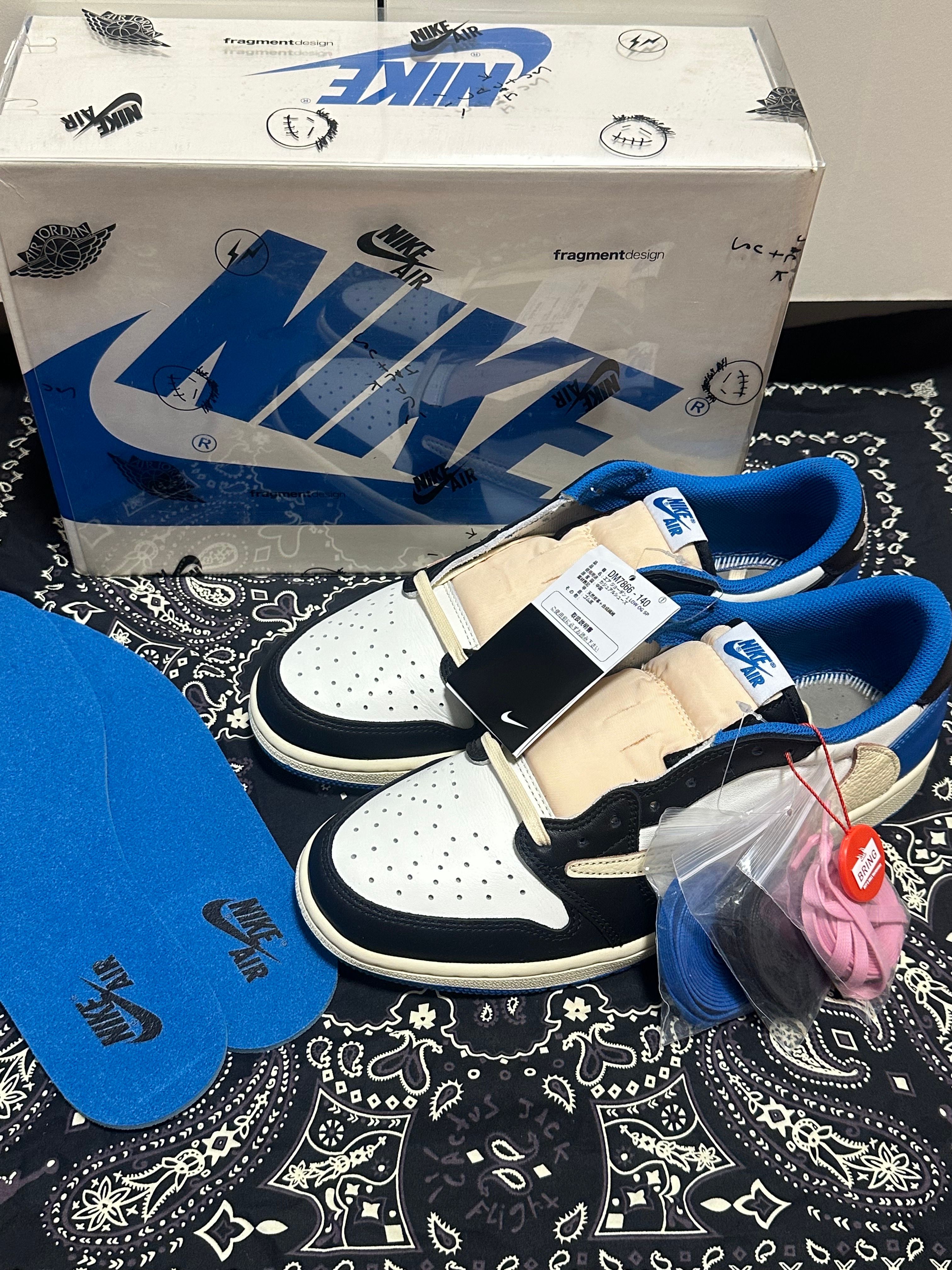 Travis Scott × fragment design × Nike Air Jordan 1 Low OG SP "Military Blue"