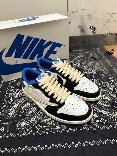 Travis Scott × fragment design × Nike Air Jordan 1 Low OG SP "Military Blue"