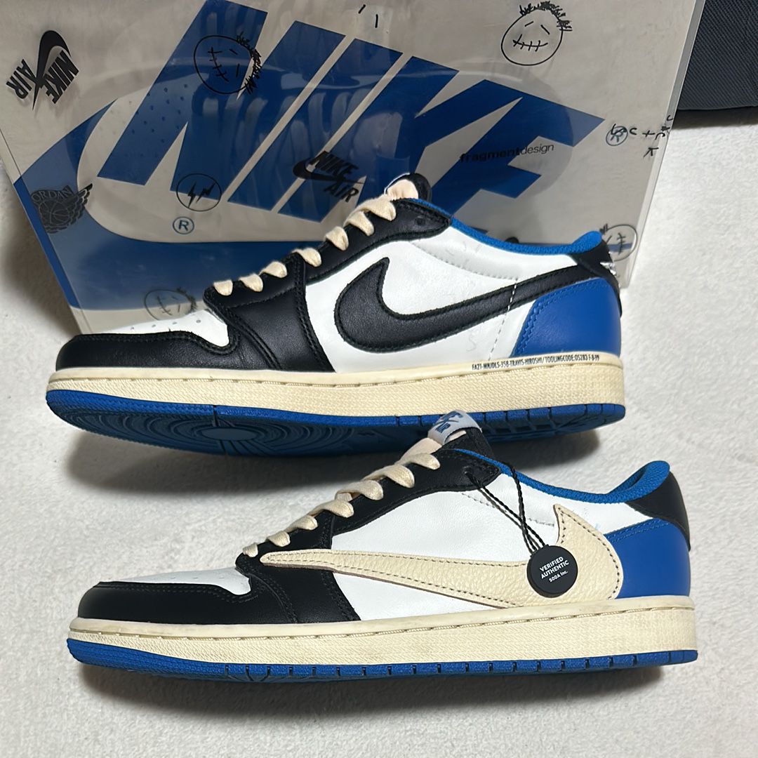 Travis Scott × fragment design × Nike Air Jordan 1 Low OG SP "Military Blue"