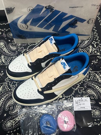 Travis Scott × fragment design × Nike Air Jordan 1 Low OG SP "Military Blue"
