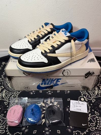 Travis Scott × fragment design × Nike Air Jordan 1 Low OG SP "Military Blue"