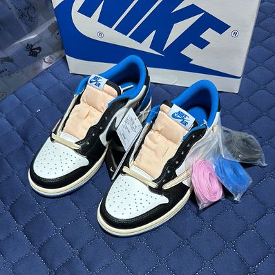 Travis Scott × fragment design × Nike Air Jordan 1 Low OG SP "Military Blue"