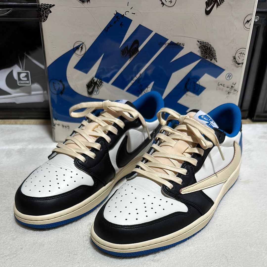 Travis Scott × fragment design × Nike Air Jordan 1 Low OG SP "Military Blue"