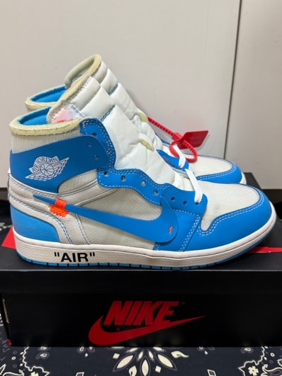 Off-White × Nike Air Jordan 1 High UNC "White/Dark Powder Blue"