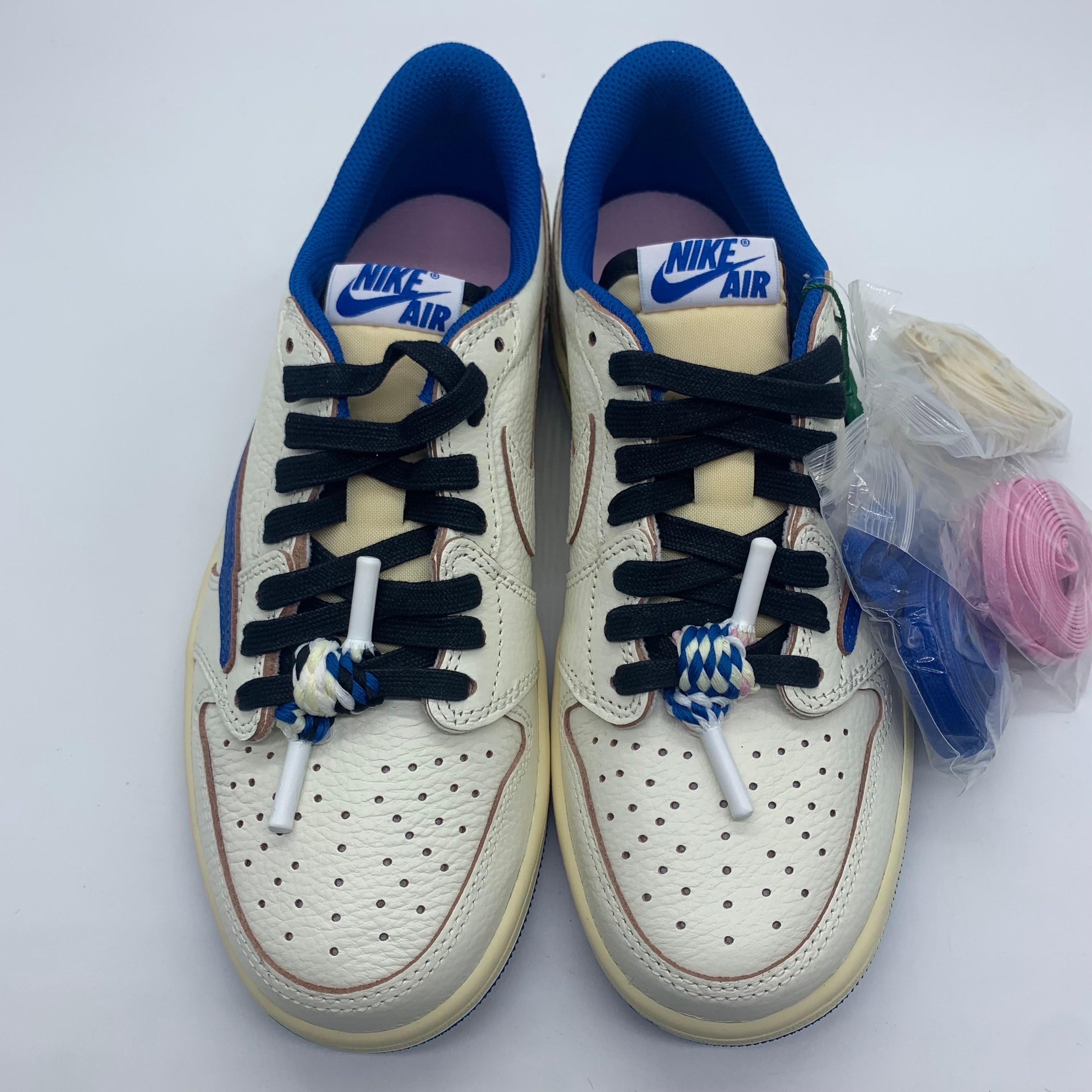 Travis Scott × fragment design × Nike Air Jordan 1 Low OG "Sail/Military Blue"