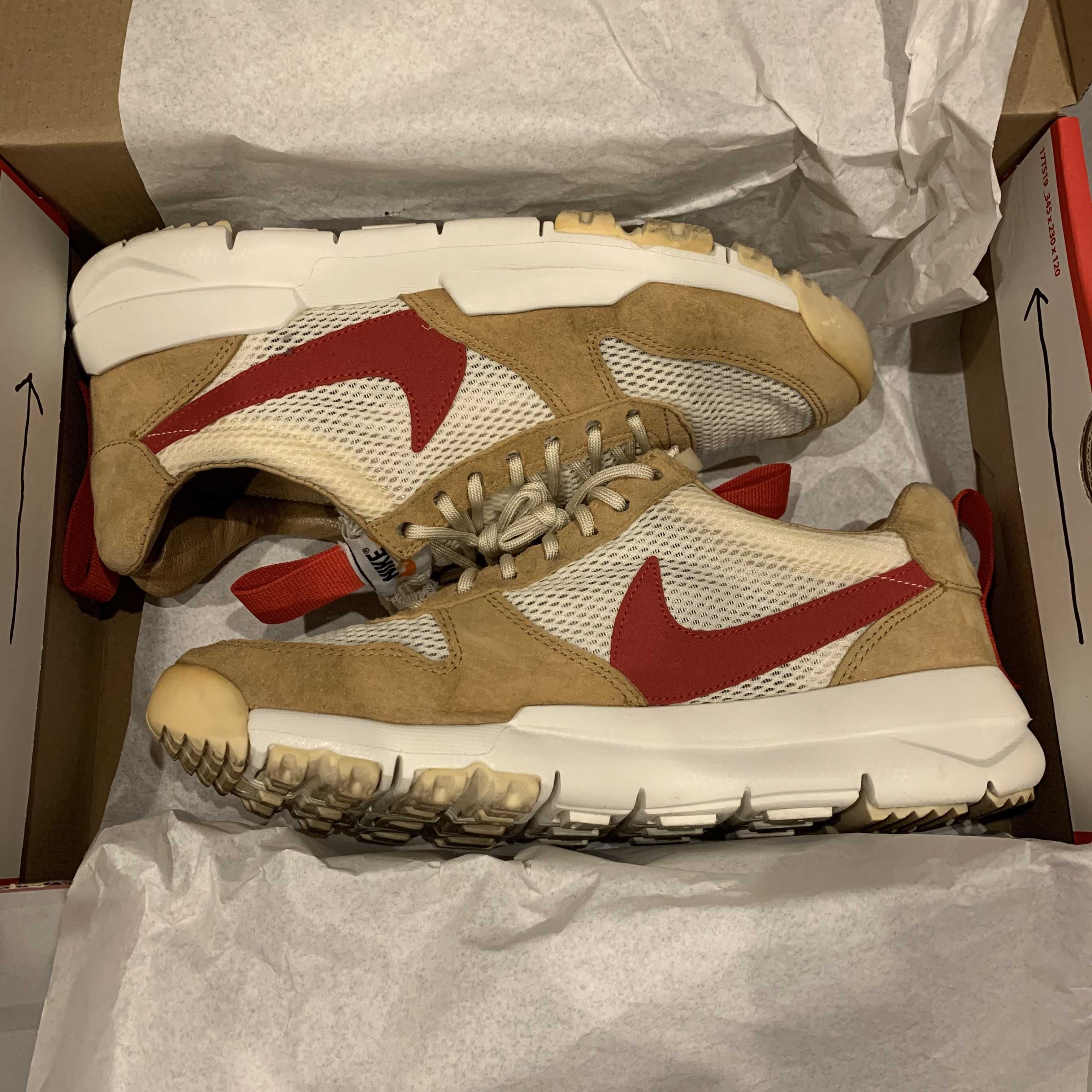 Tom Sachs × Nike Mars Yard 2.0 "Natural/Sport Red-Maple"