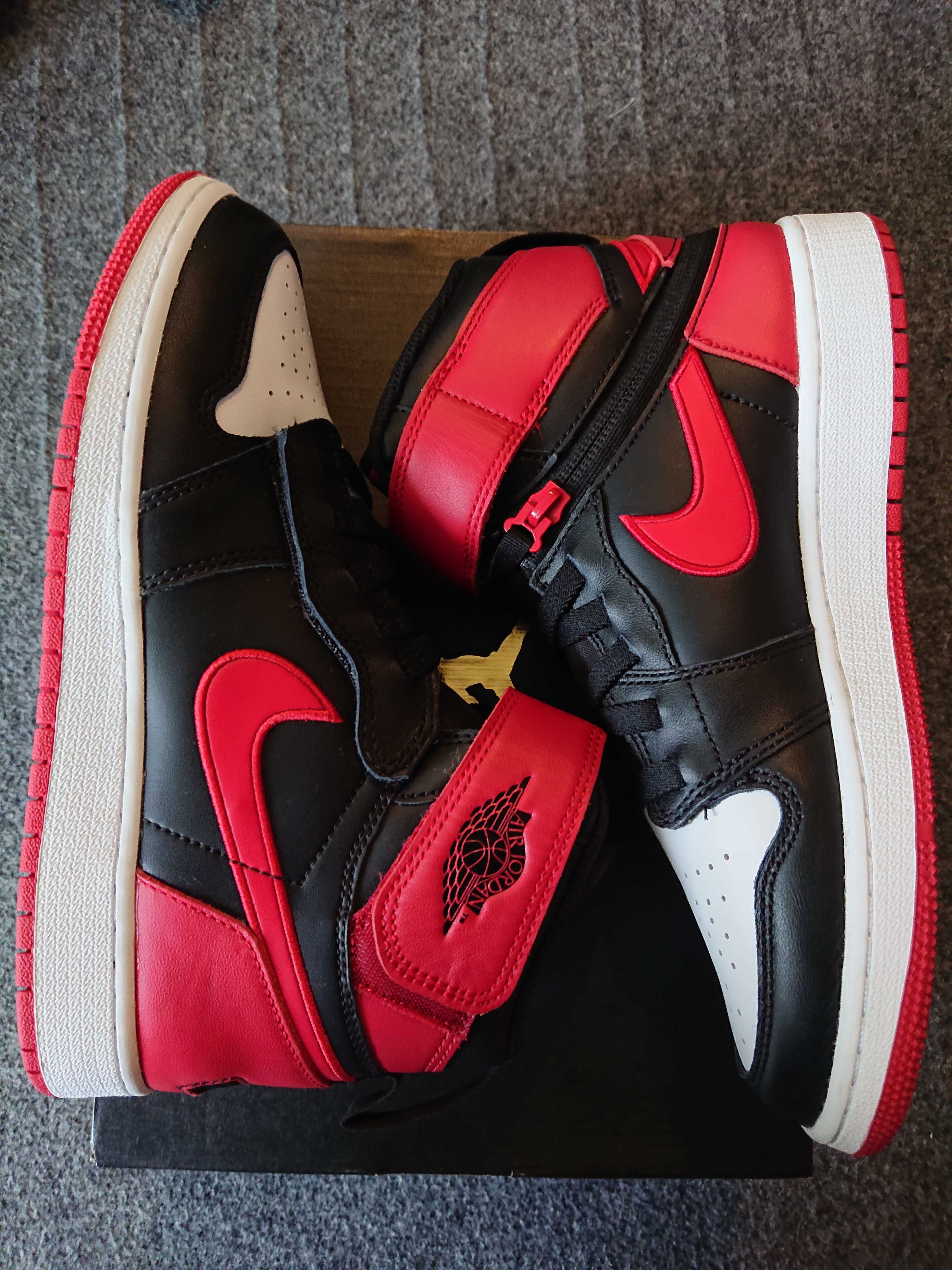 Nike GS Air Jordan 1 High Flyease "Bred White Toe"