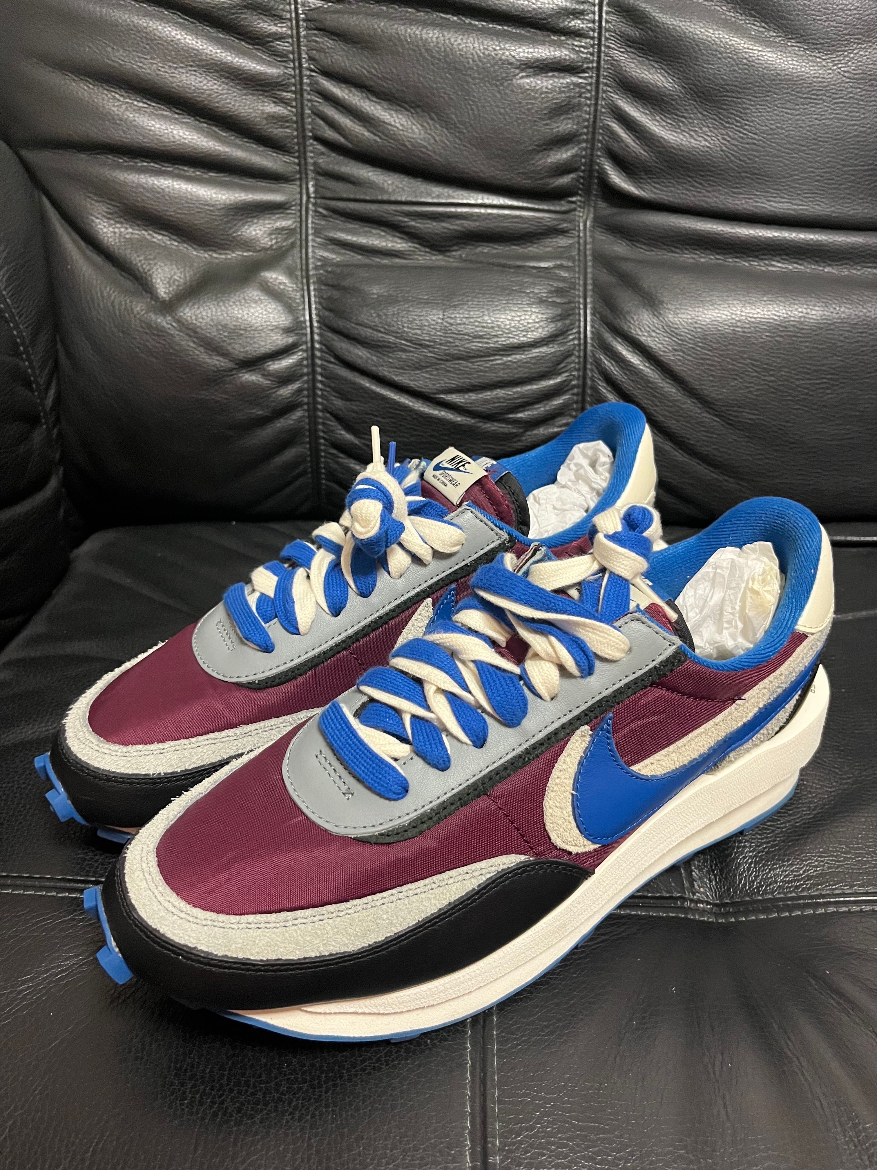 UNDERCOVER × sacai × Nike LD Waffle "Night Maroon/Pale Ivory-Ground Grey-Team Royal"