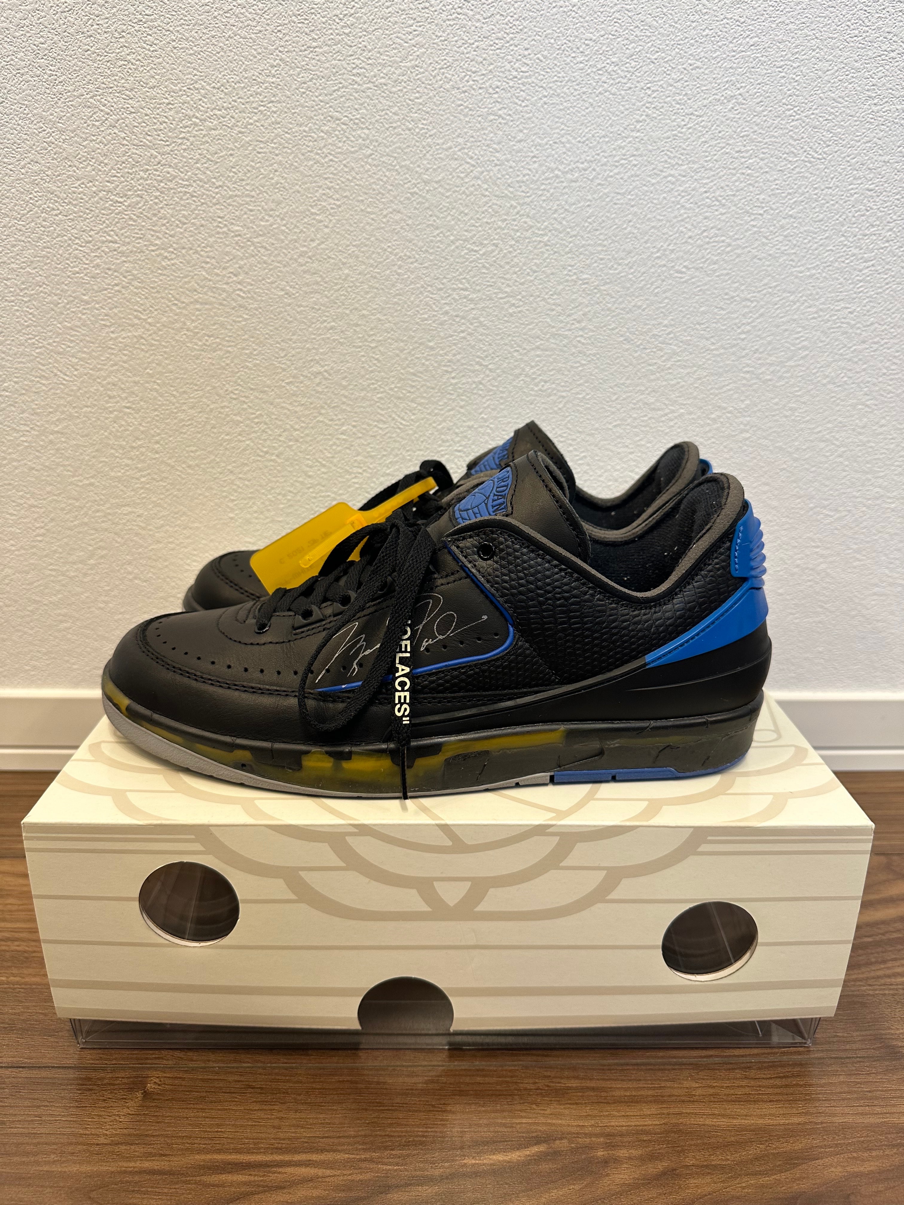 Off-White × Nike Air Jordan 2 Low "Black and Varsity Royal"