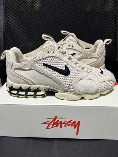 Stussy × Nike Air Zoom Spiridon CG 2 "Fossil/Black"