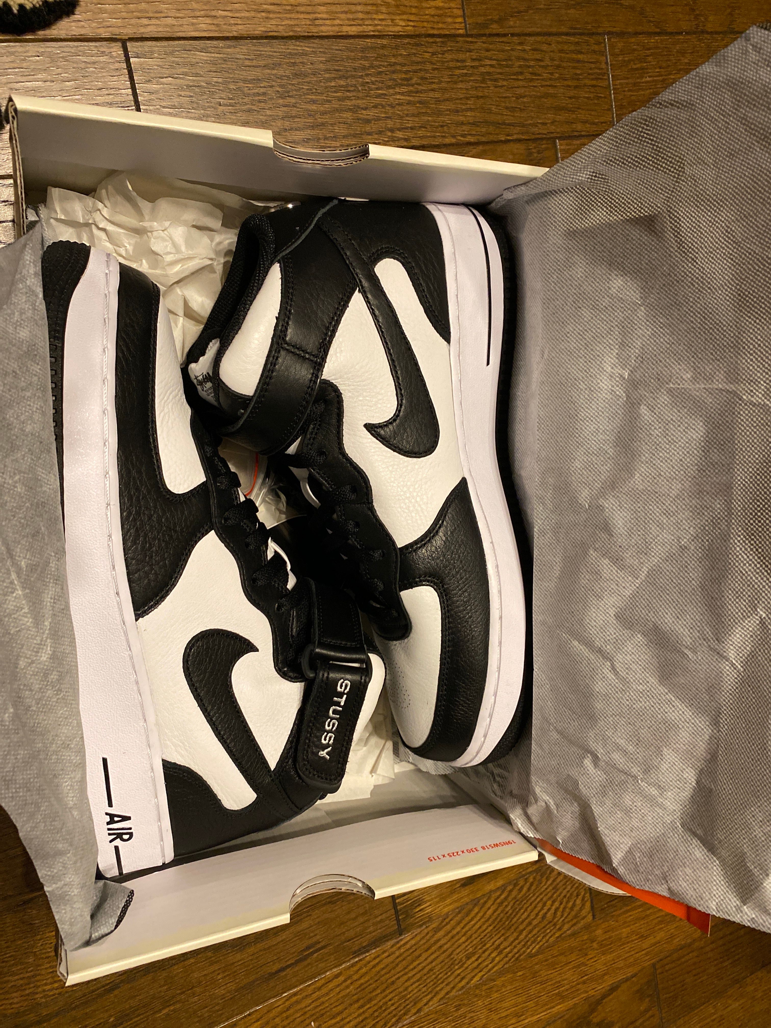 Stussy × Nike Air Force 1 Mid "Black and Light Bone"