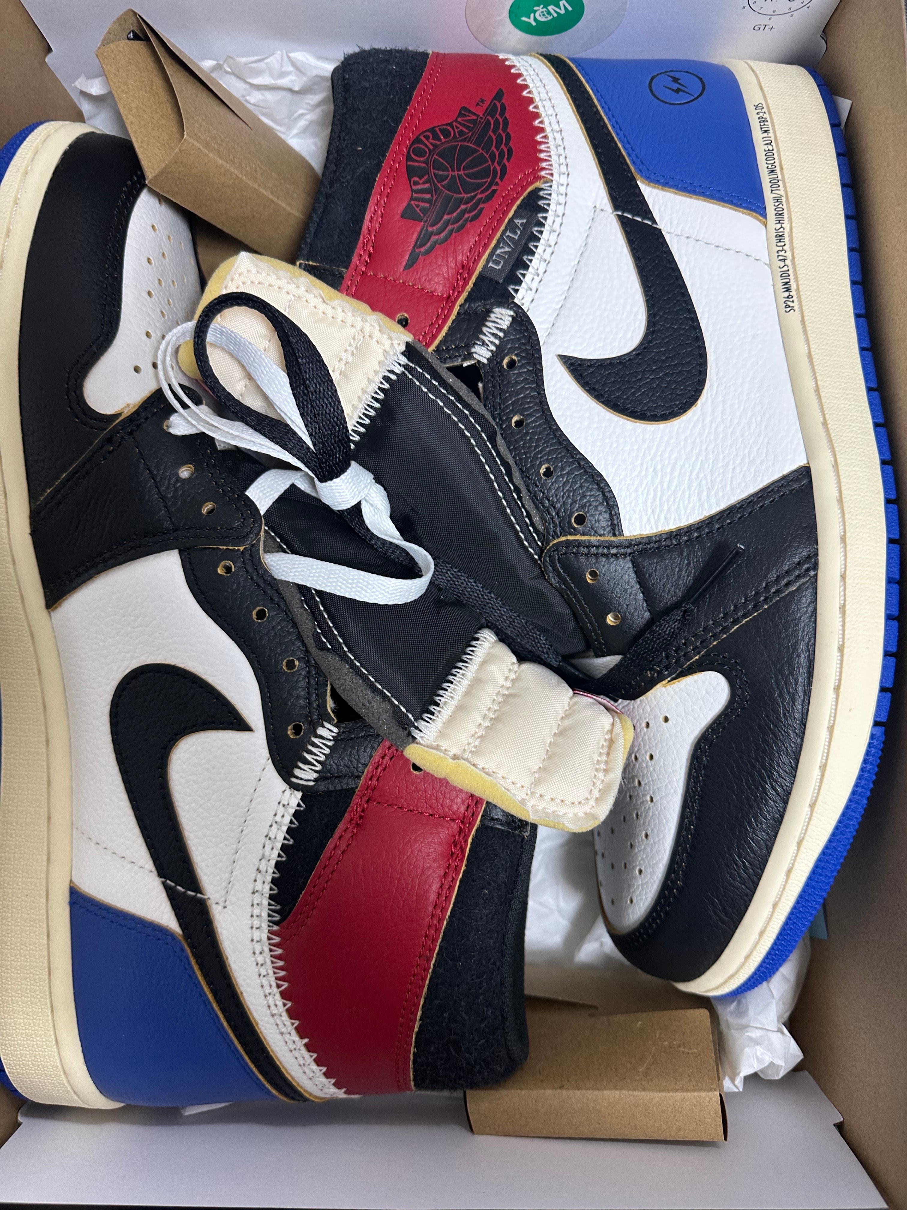 fragment design × UNION × Nike Air Jordan 1 High OG "Black/Varsity Red"