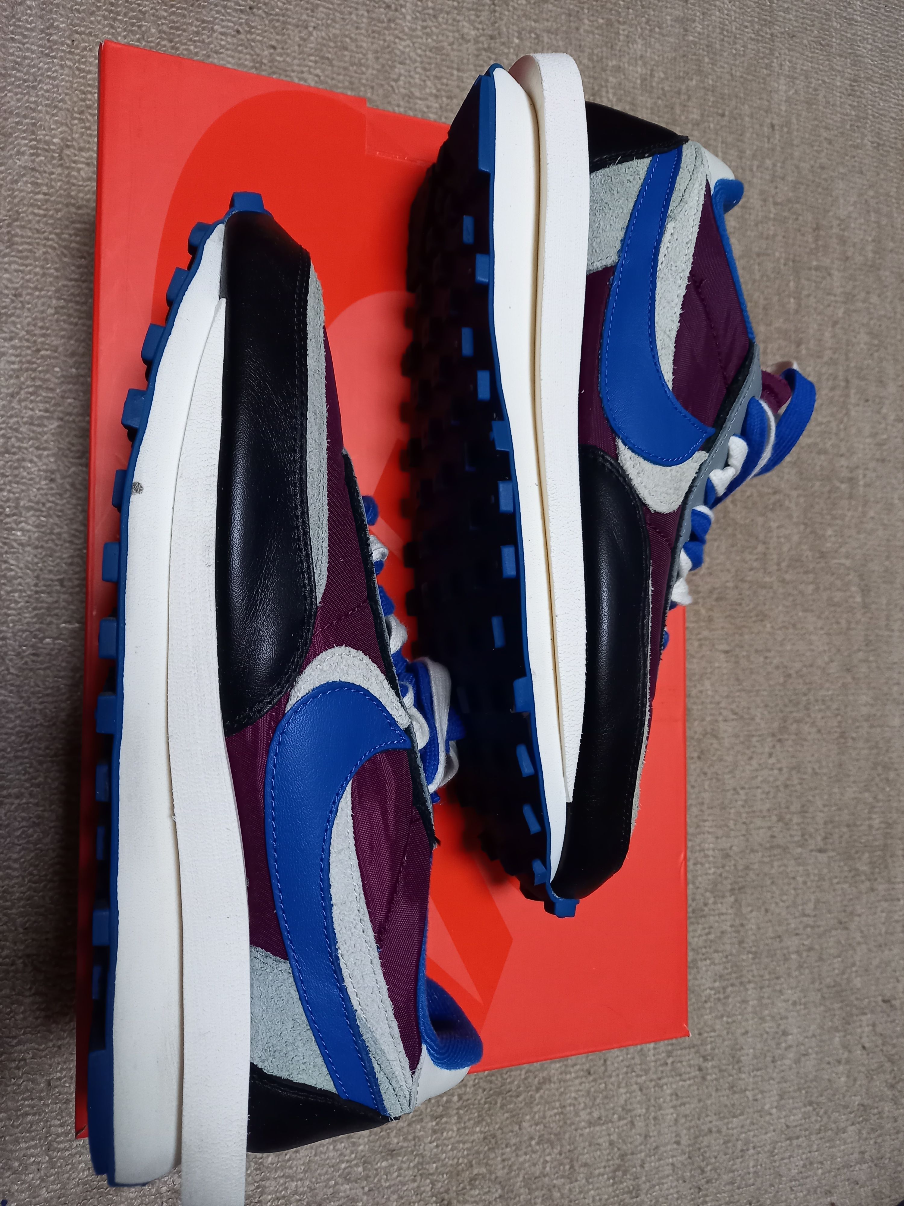 UNDERCOVER × sacai × Nike LD Waffle "Night Maroon/Pale Ivory-Ground Grey-Team Royal"