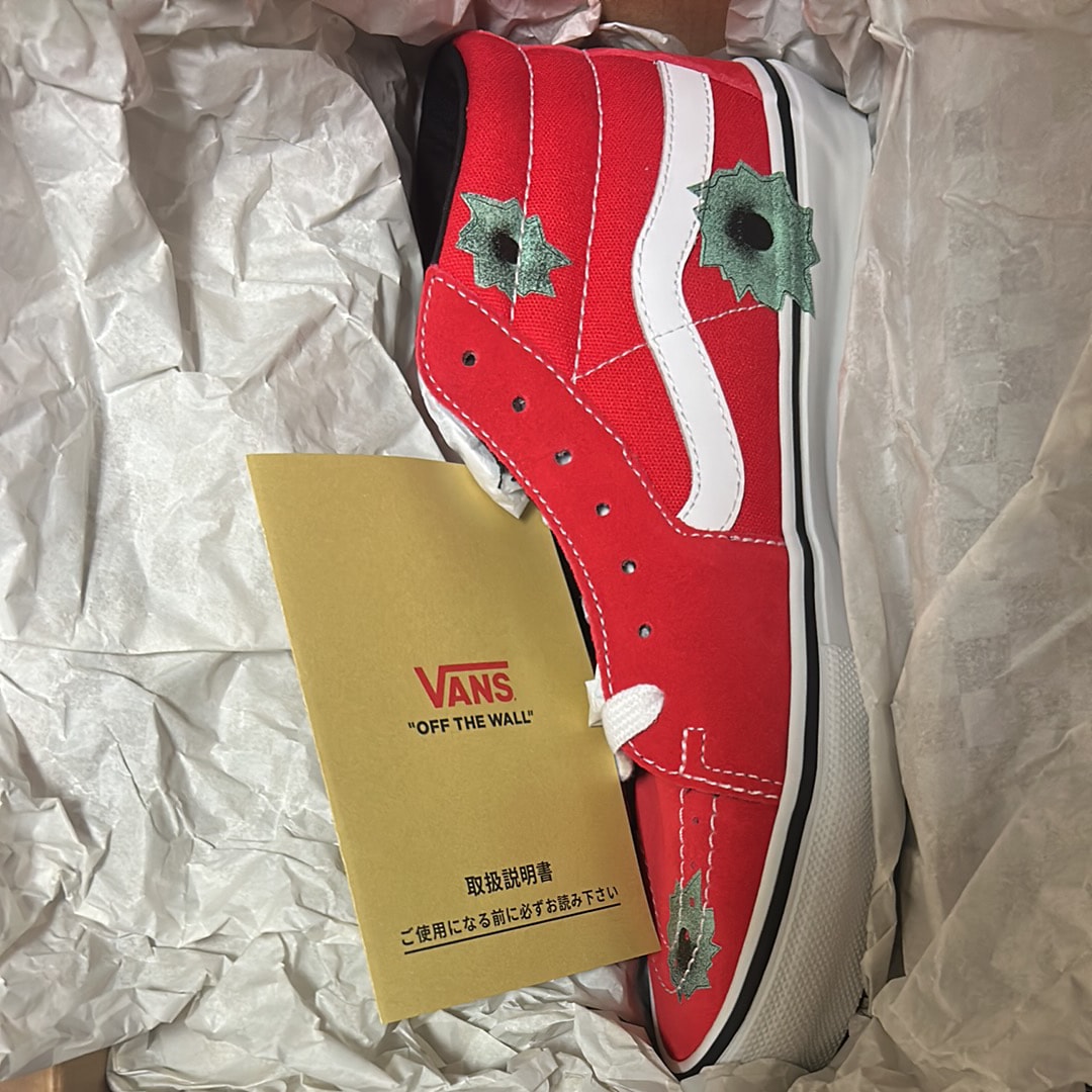 Nate Lowman × Supreme × Vans Skate Grosso Mid "Bullet Hole/Red" (Japan Exclusive) (25SS Week9)