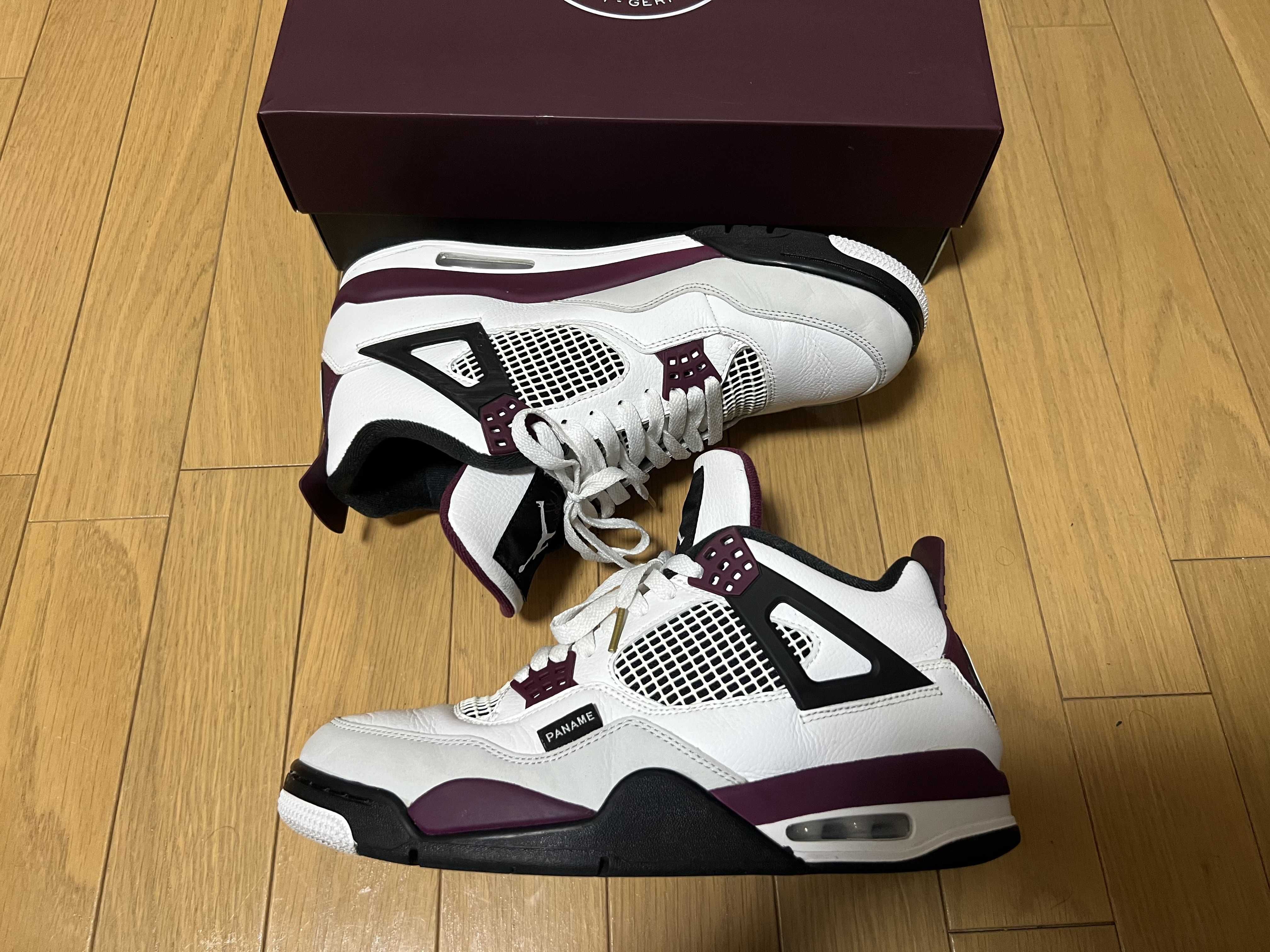 Paris Saint Germain ×Nike Air Jordan 4 Retro "White/Bordeaux/Neutral Gray"