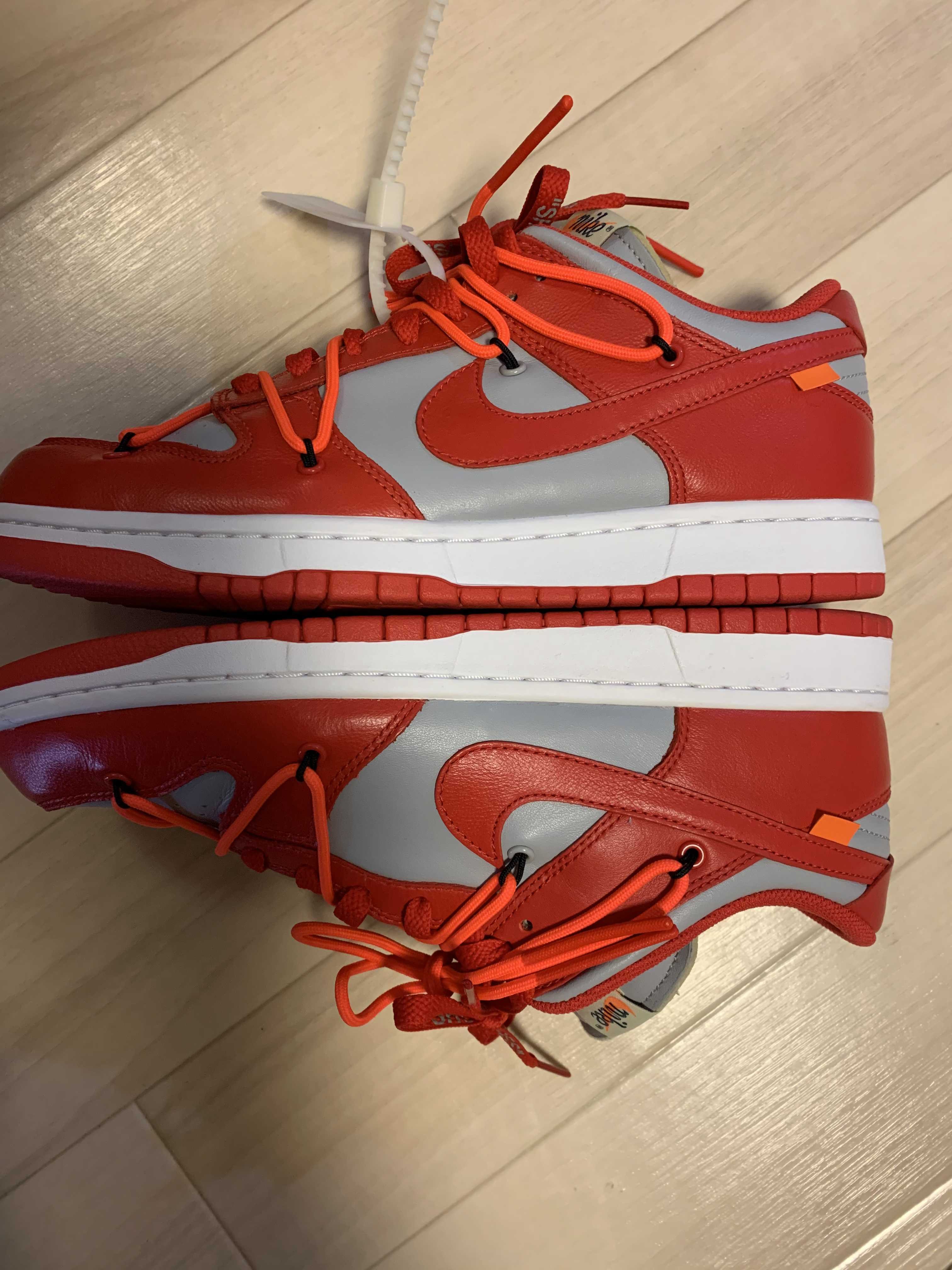 Off-White × Nike Dunk Low "University Red/Wolf Grey"