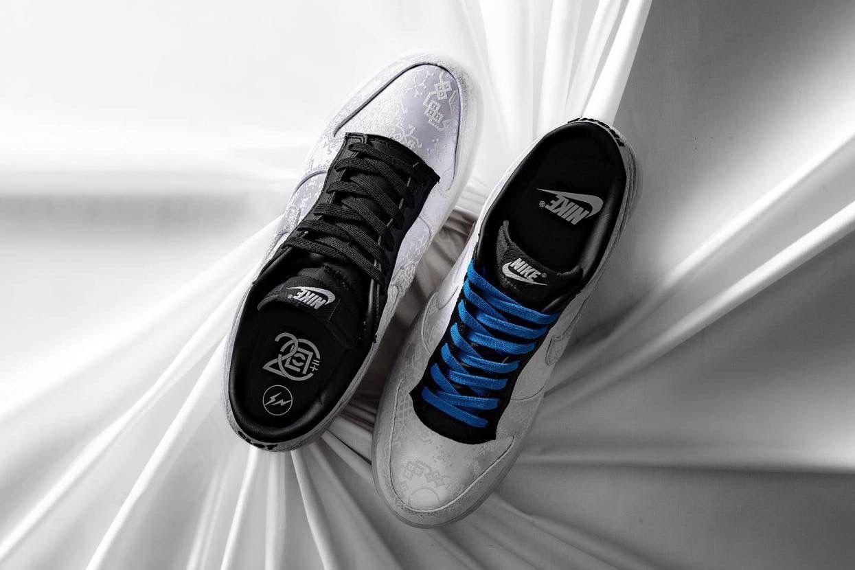 CLOT × Fragment × Nike Dunk Low "Black and White"