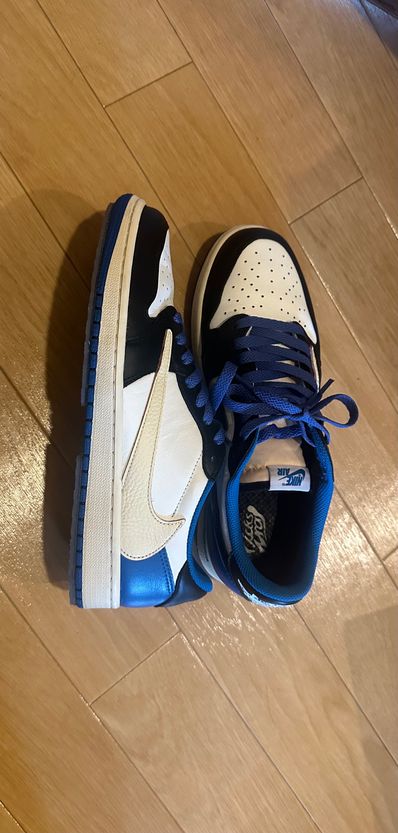 Travis Scott × fragment design × Nike Air Jordan 1 Low OG SP "Military Blue"