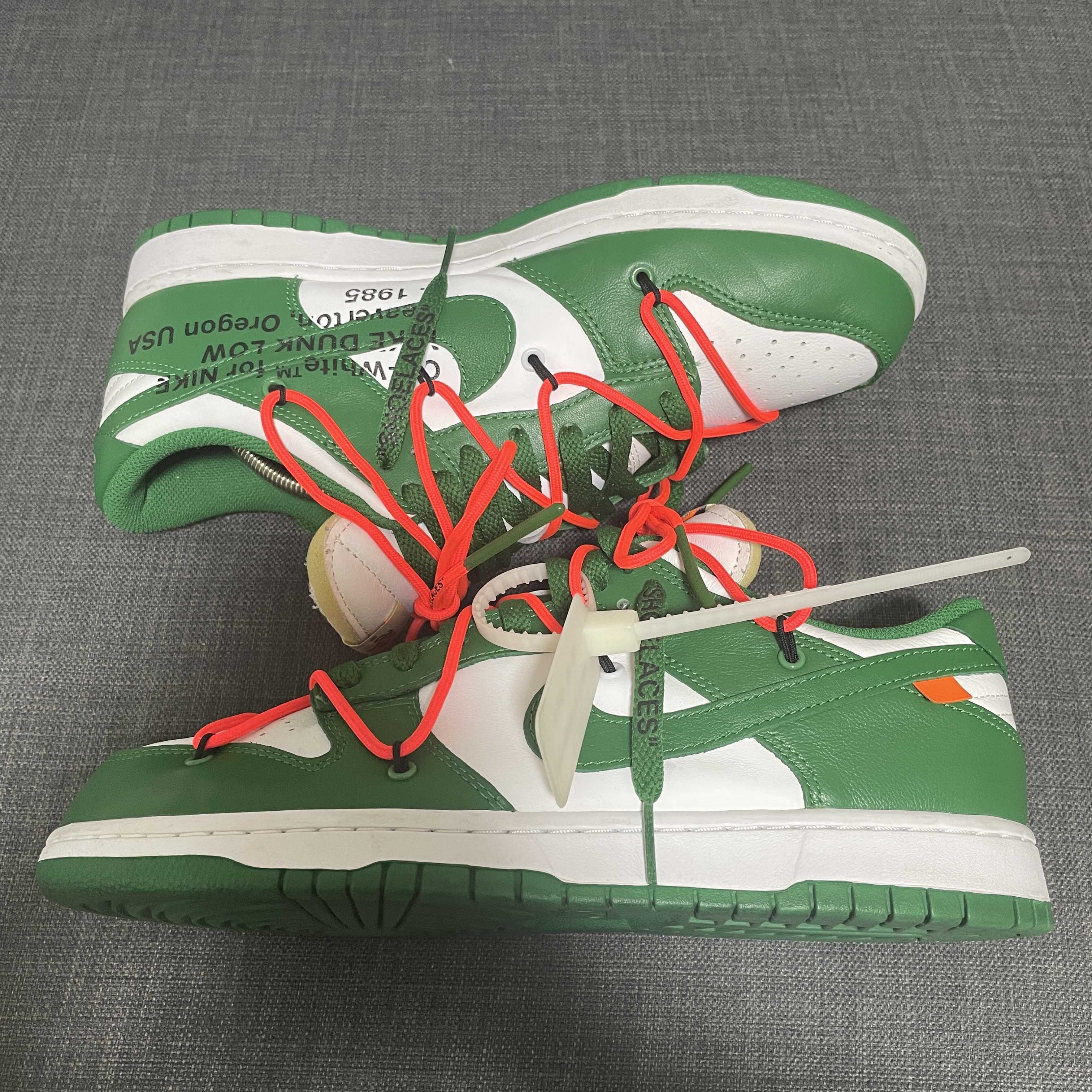 Off-White × Nike Dunk Low "White/Pine Green"