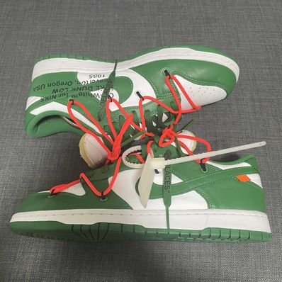 Off-White × Nike Dunk Low "White/Pine Green"