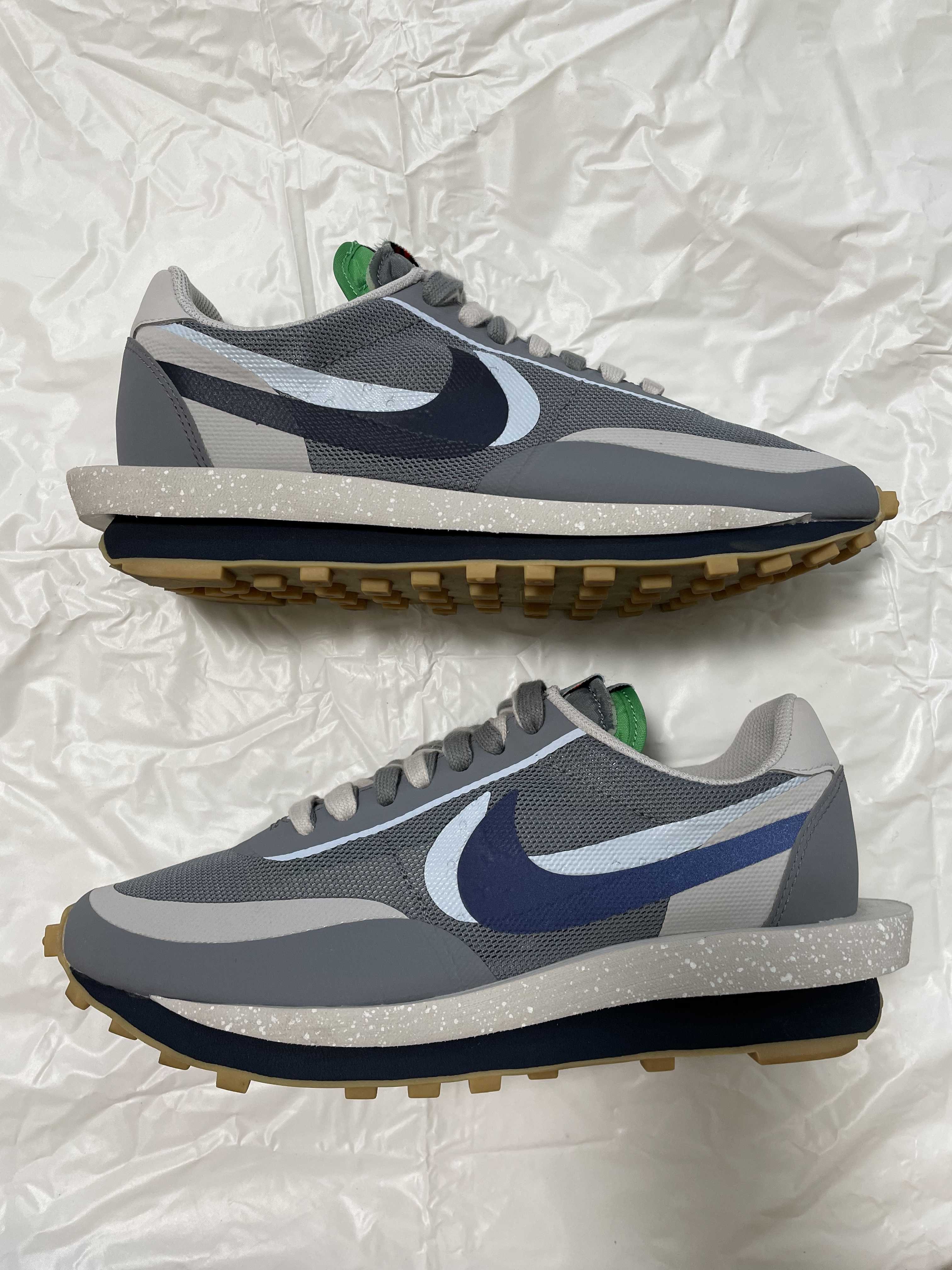CLOT × Sacai × Nike LD Waffle "Grey Obsidian/Cool Grey"
