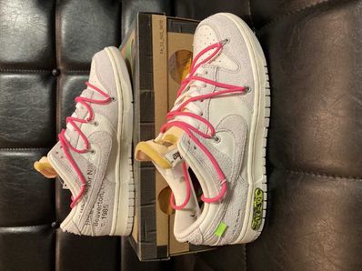 Off-White × Nike Dunk Low "Sail/Neutral Gray/Hyper Pink"