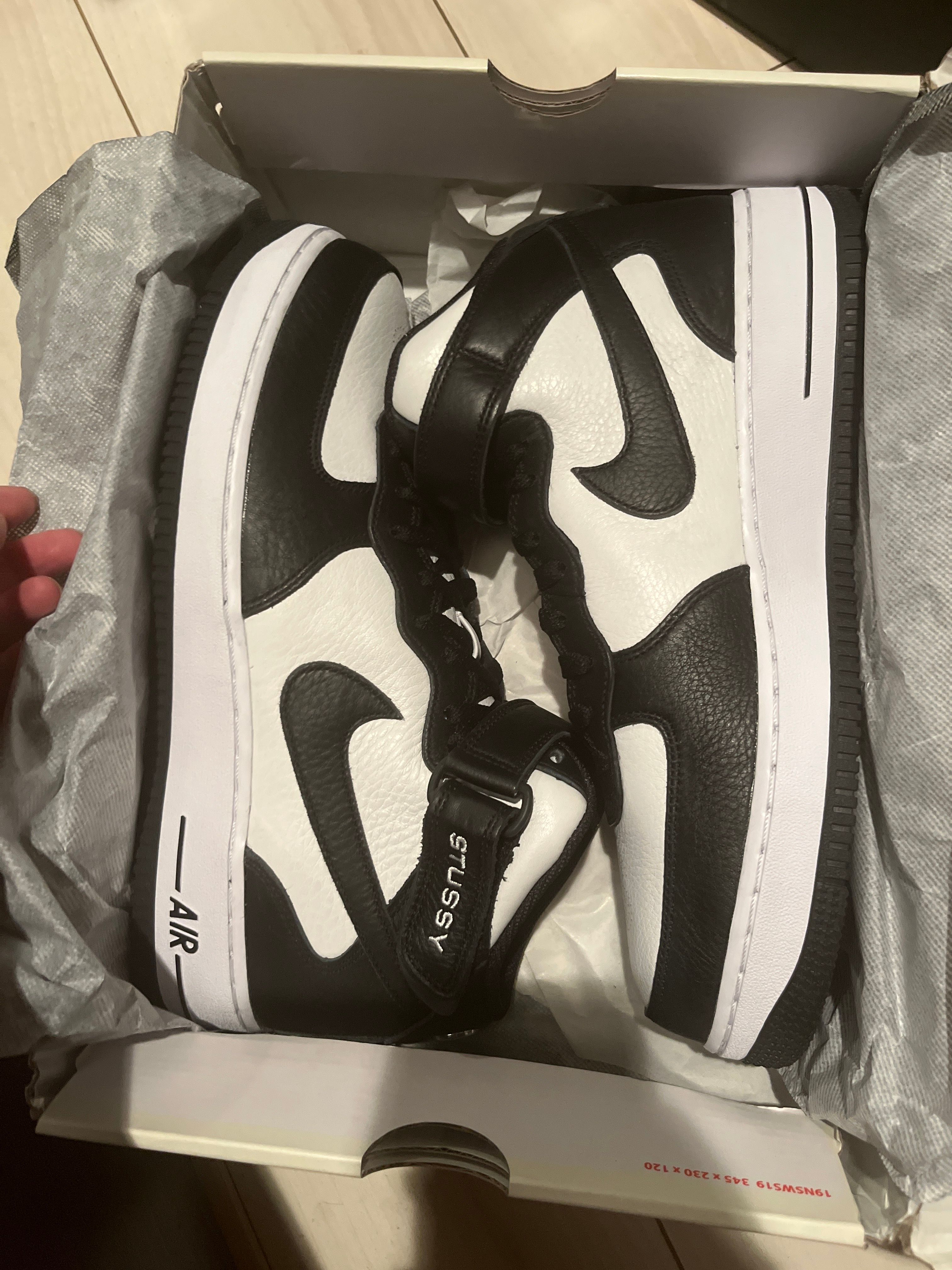 Stussy × Nike Air Force 1 Mid "Black and Light Bone"